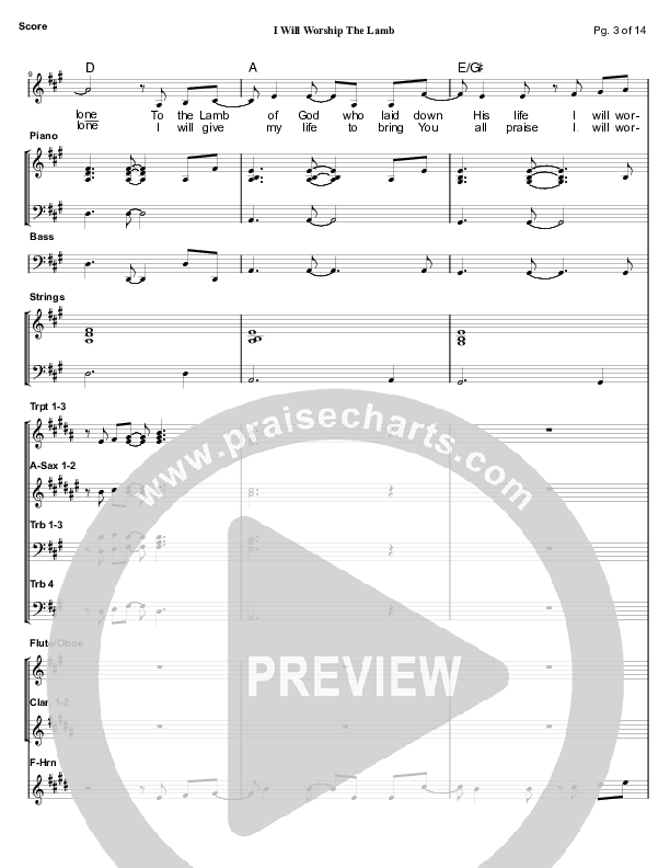 I Will Worship The Lamb Conductor's Score (Mark Cole)