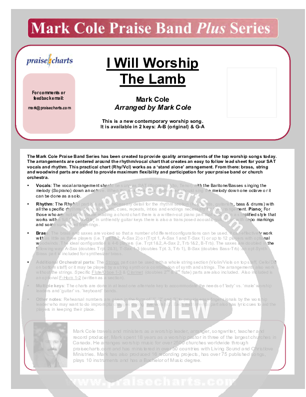 I Will Worship The Lamb Praise Band (Mark Cole)