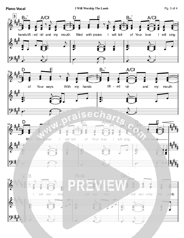 I Will Worship The Lamb Piano/Vocal (Mark Cole)