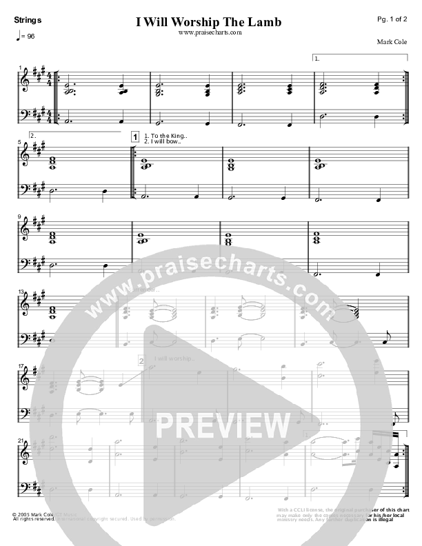 I Will Worship The Lamb Strings (Mark Cole)