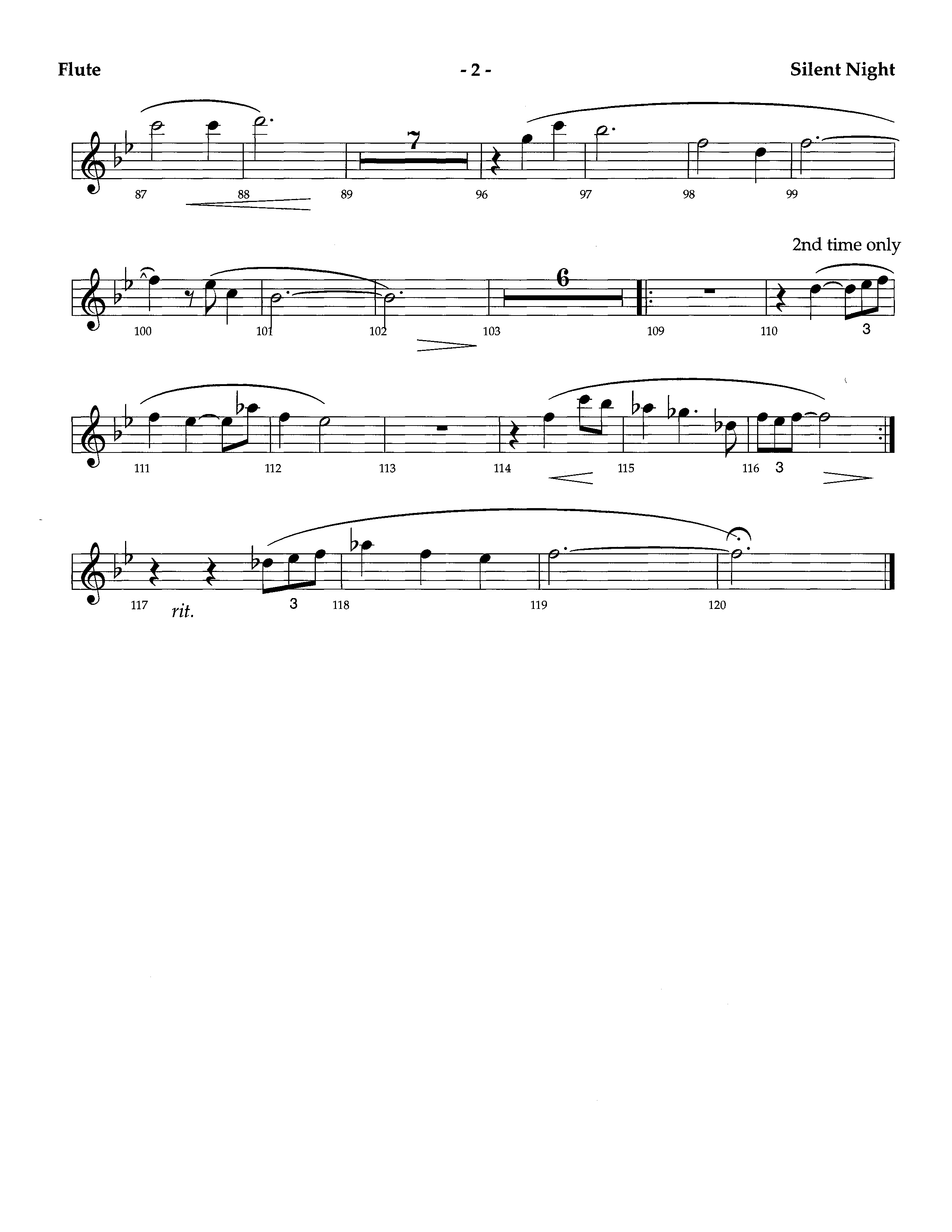 Silent Night (Instrumental) Flute (Lifeway Worship / Arr. Richard Kingsmore)