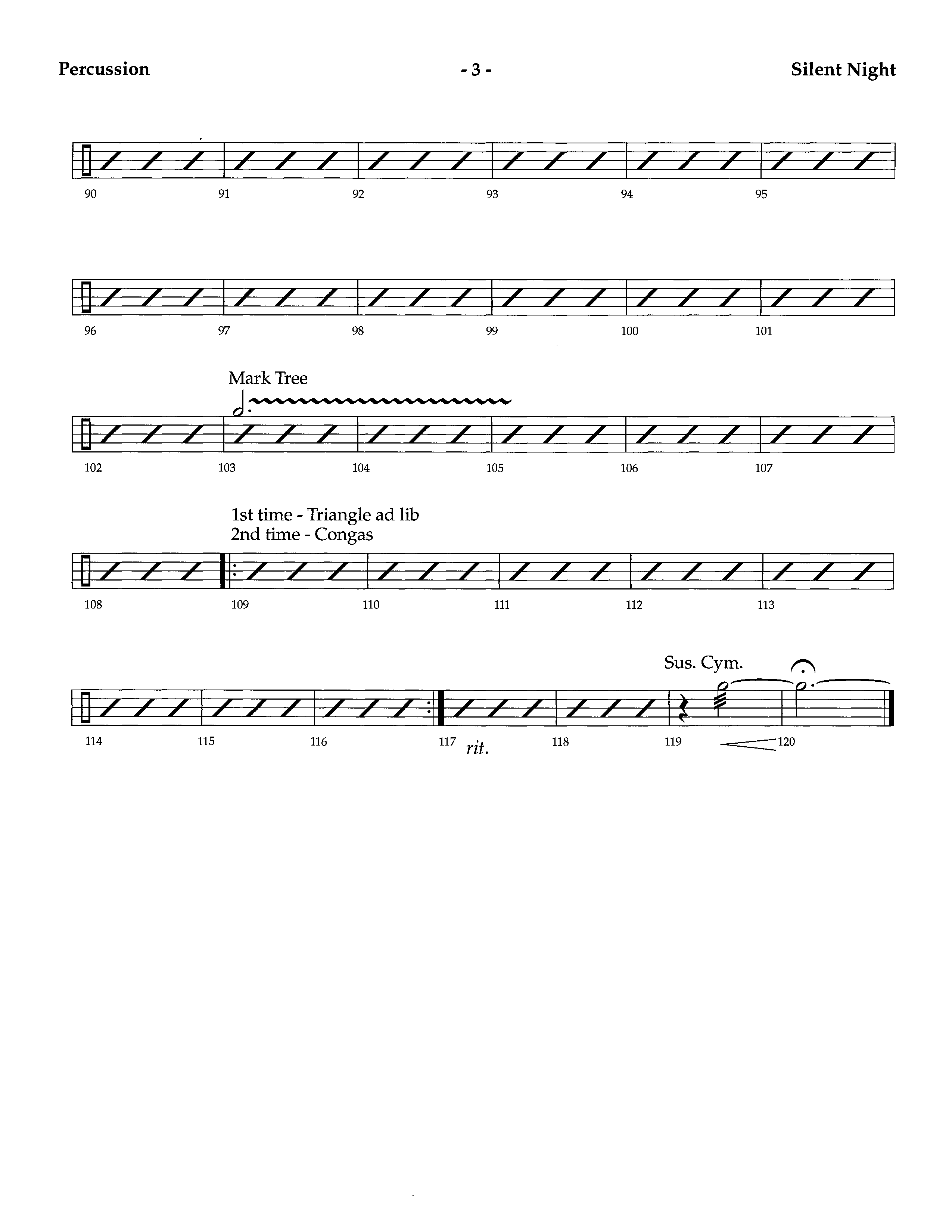 Silent Night (Instrumental) Percussion (Lifeway Worship / Arr. Richard Kingsmore)