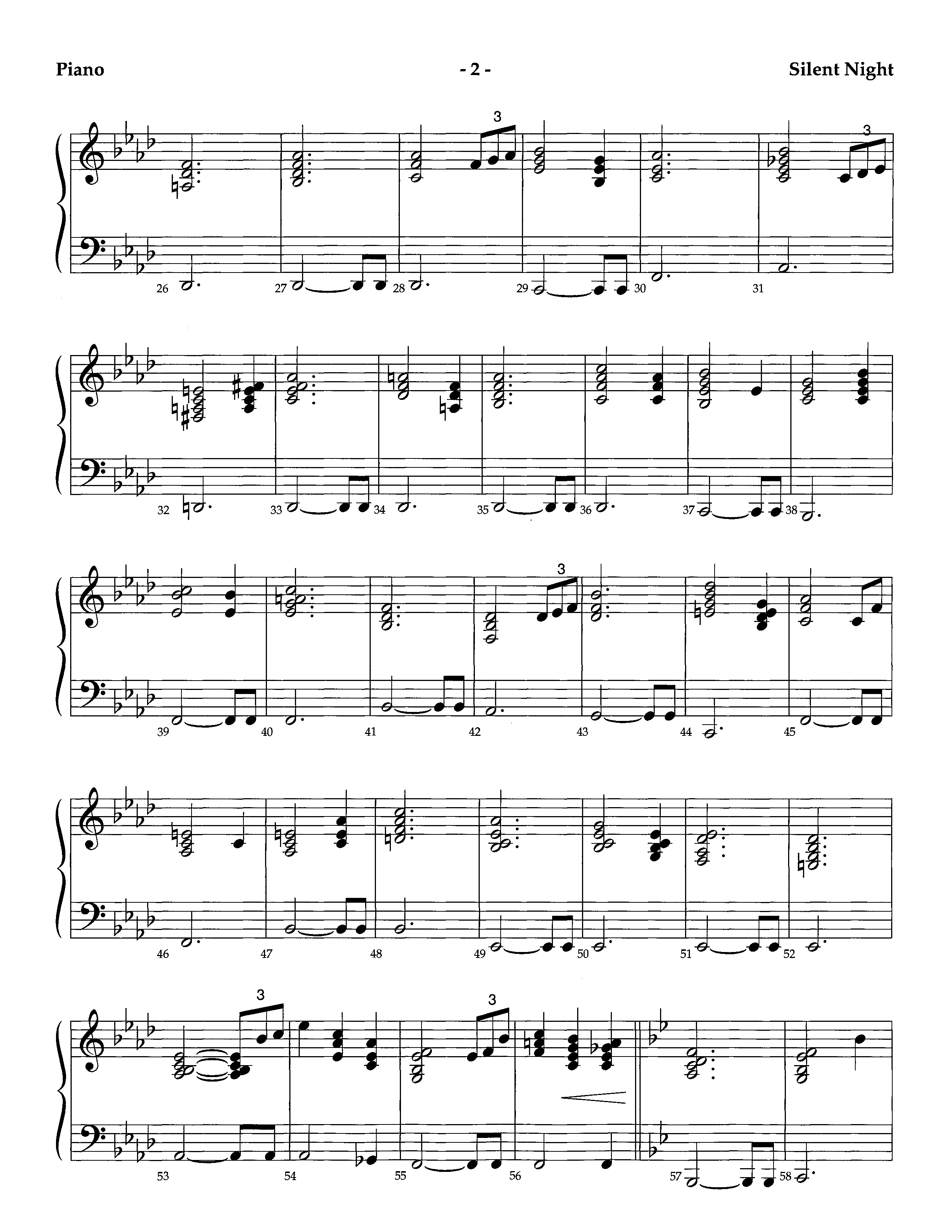 Silent Night (Instrumental) Piano Sheet (Lifeway Worship / Arr. Richard Kingsmore)