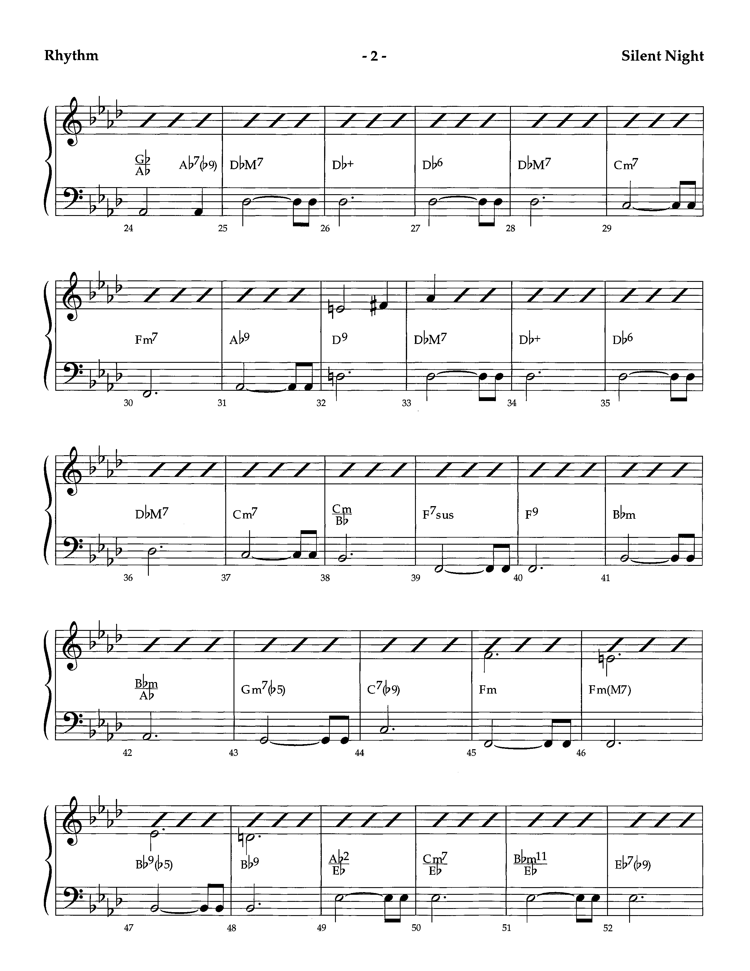 Silent Night (Instrumental) Rhythm Chart (Lifeway Worship / Arr. Richard Kingsmore)