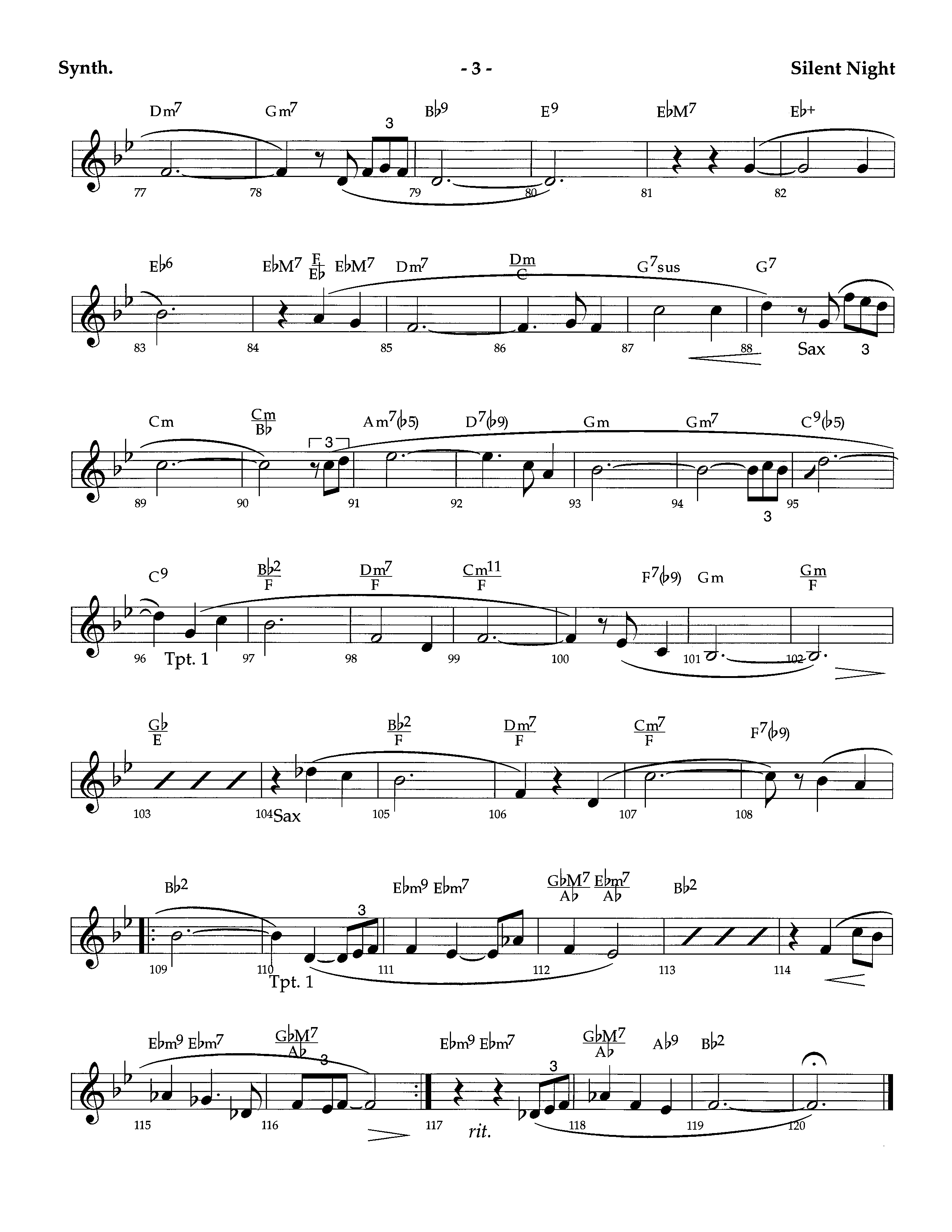 Silent Night (Instrumental) Synth (Lifeway Worship / Arr. Richard Kingsmore)