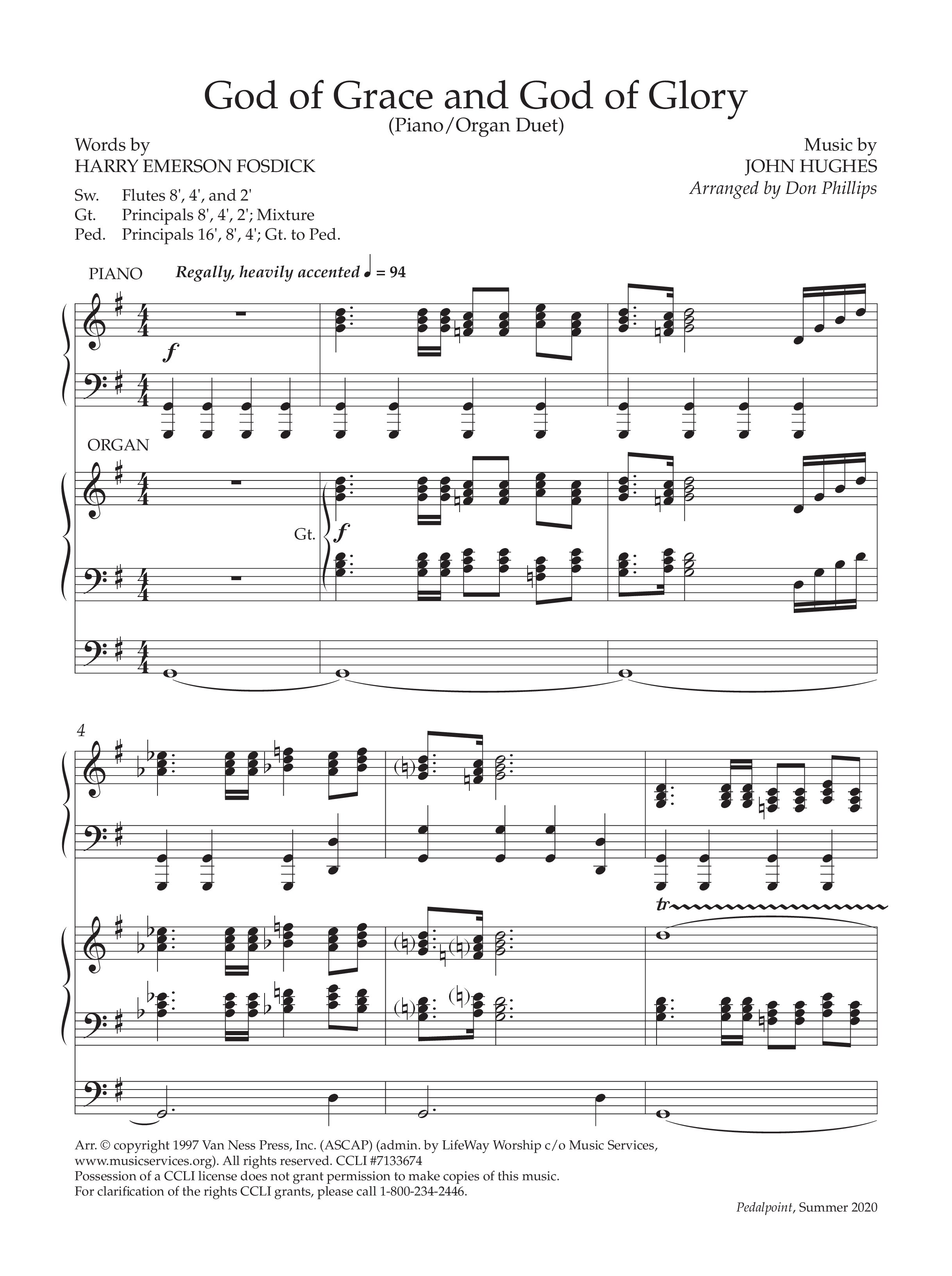God Of Grace And God Of Glory (Instrumental) Piano-Organ (Lifeway Worship / Arr. Don Phillips)