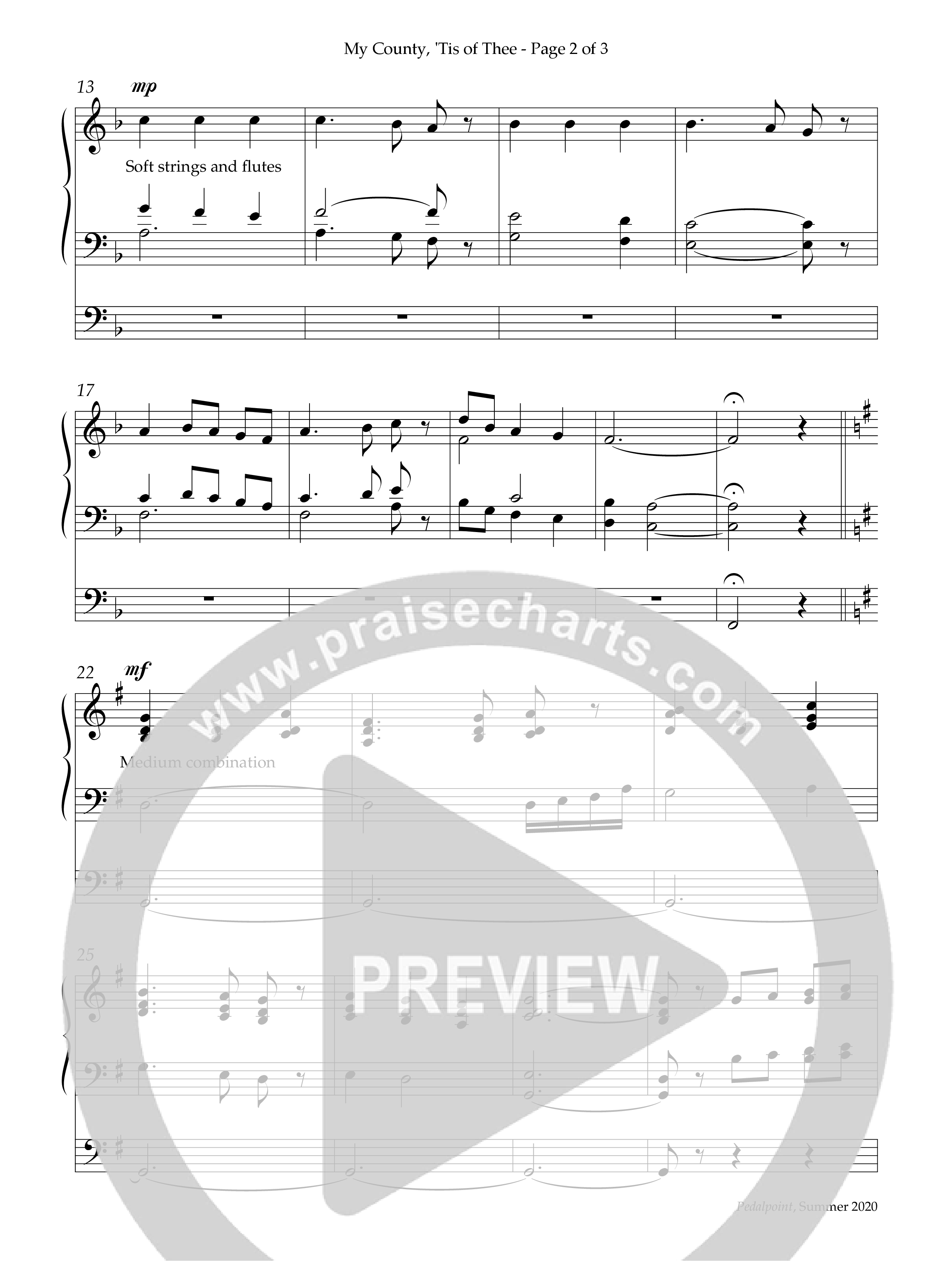 My Country Tis Of Thee (Instrumental) Organ (Lifeway Worship / Arr. Phillip Keveren)