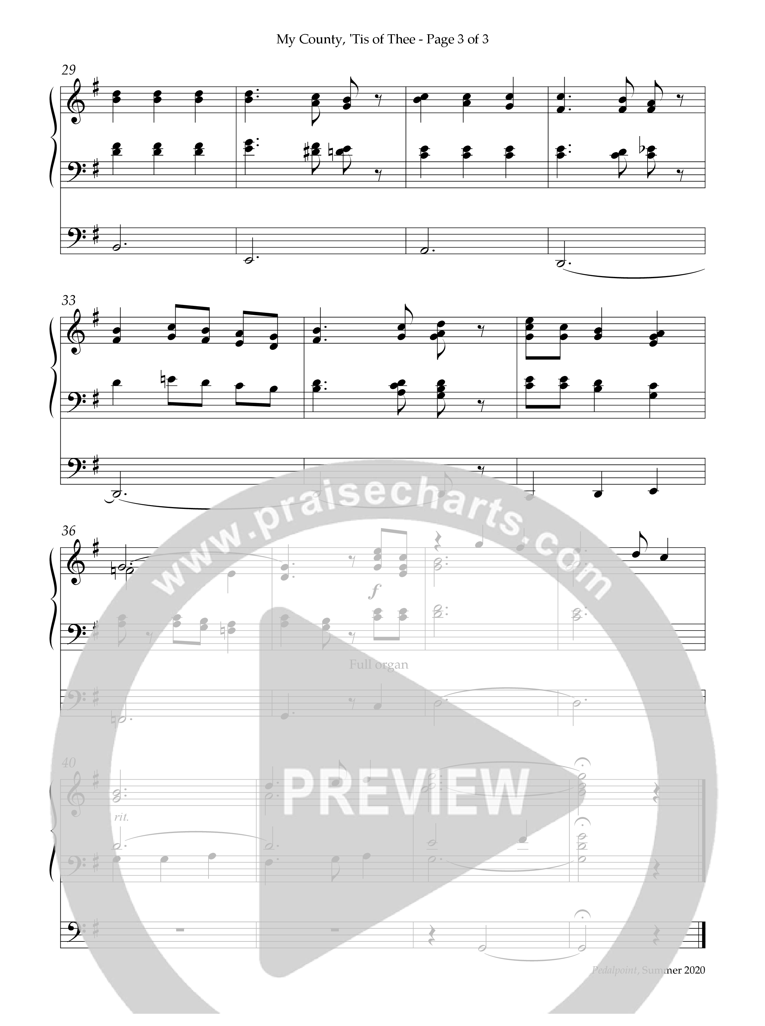 My Country Tis Of Thee (Instrumental) Organ (Lifeway Worship / Arr. Phillip Keveren)