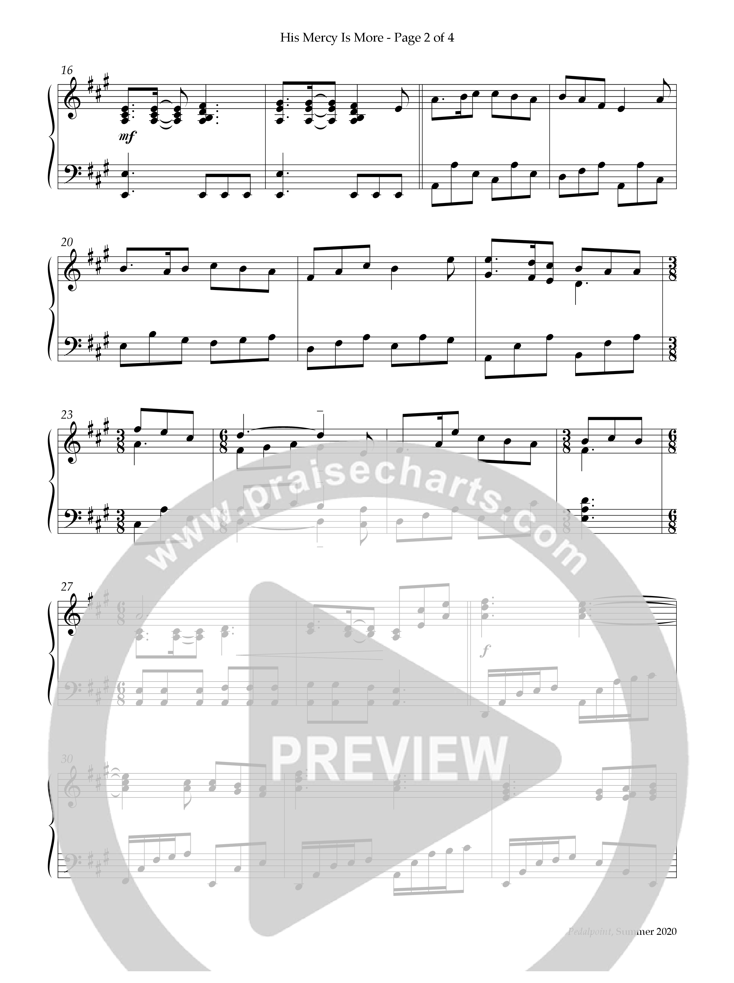 His Mercy Is More (Instrumental) Piano Solo (Lifeway Worship / Arr. Ken Barker)