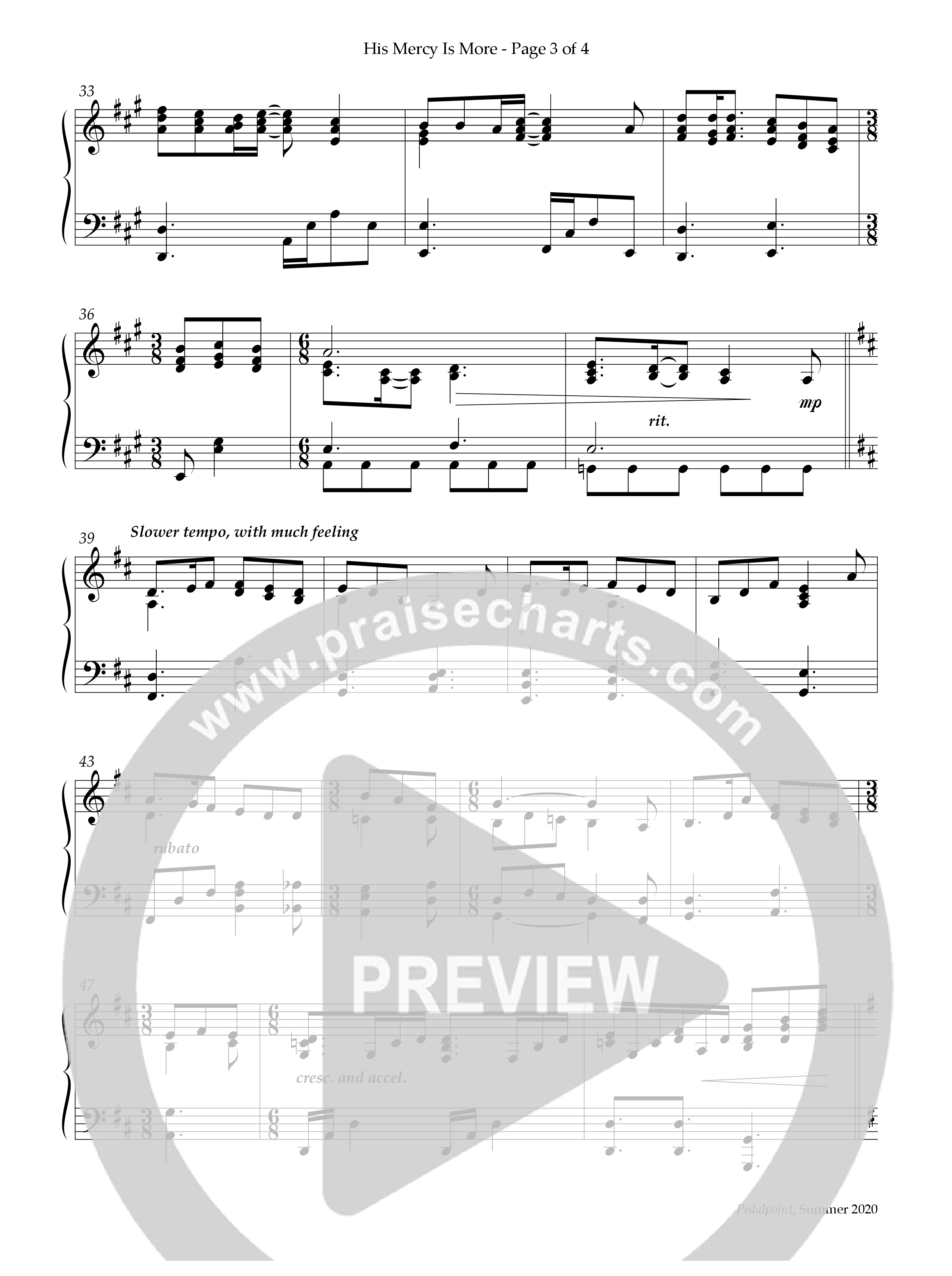 His Mercy Is More (Instrumental) Piano Solo (Lifeway Worship / Arr. Ken Barker)