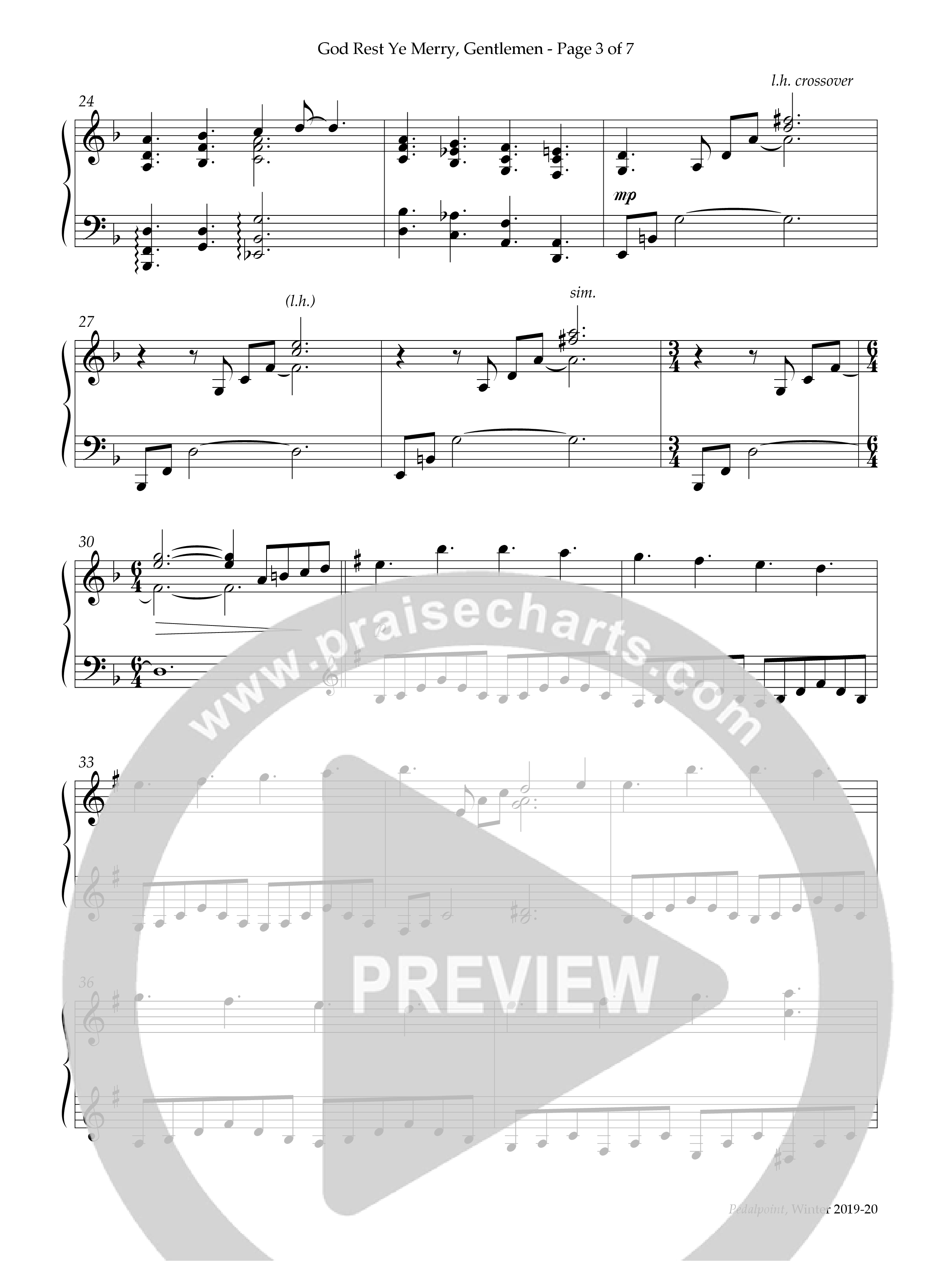 God Rest Ye Merry Gentlemen (Instrumental) Piano Solo (Lifeway Worship / Arr. Bill Wolaver)