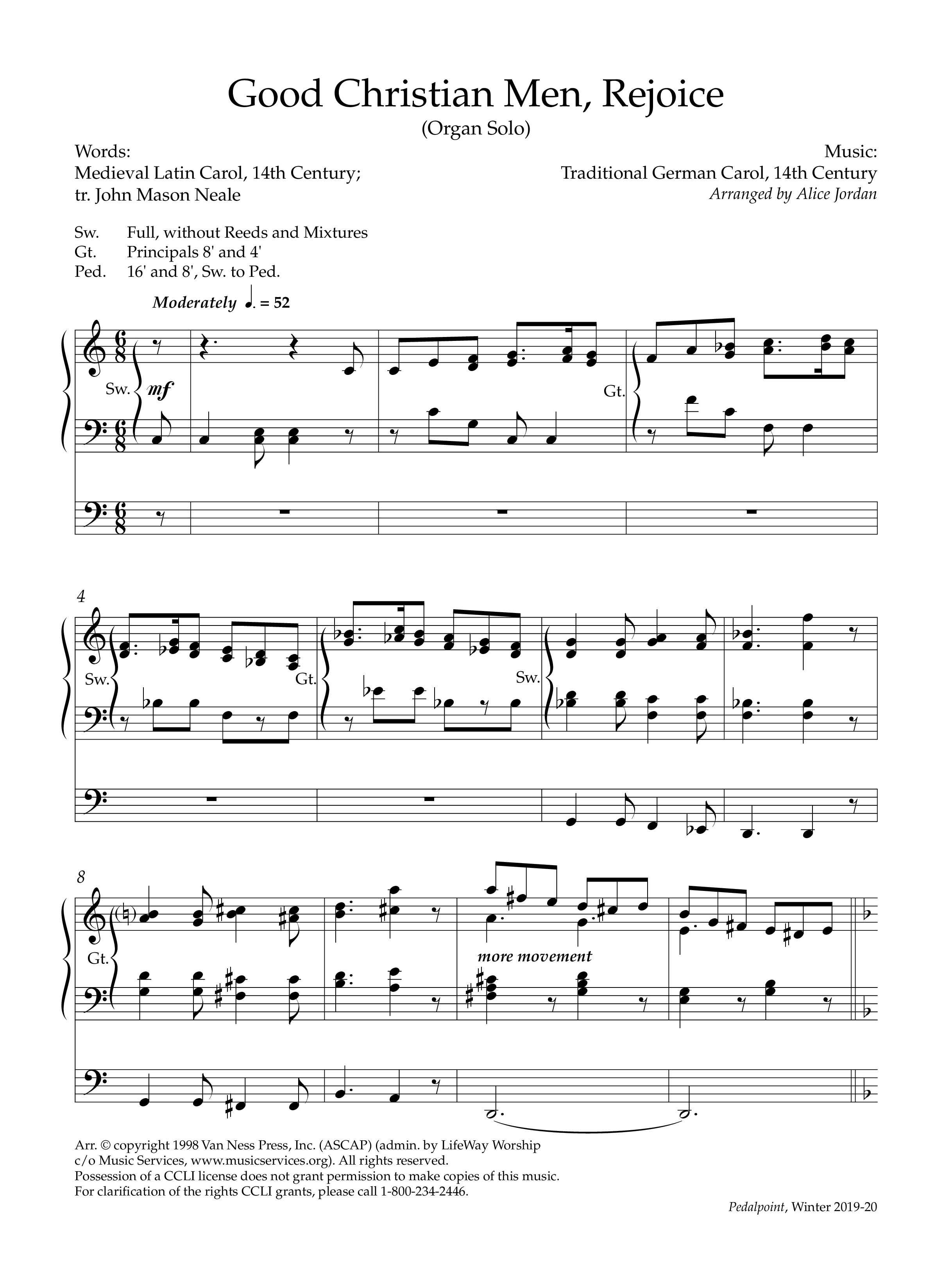 Good Christian Men Rejoice (Instrumental) Organ (Lifeway Worship / Arr. Alice Jordan)