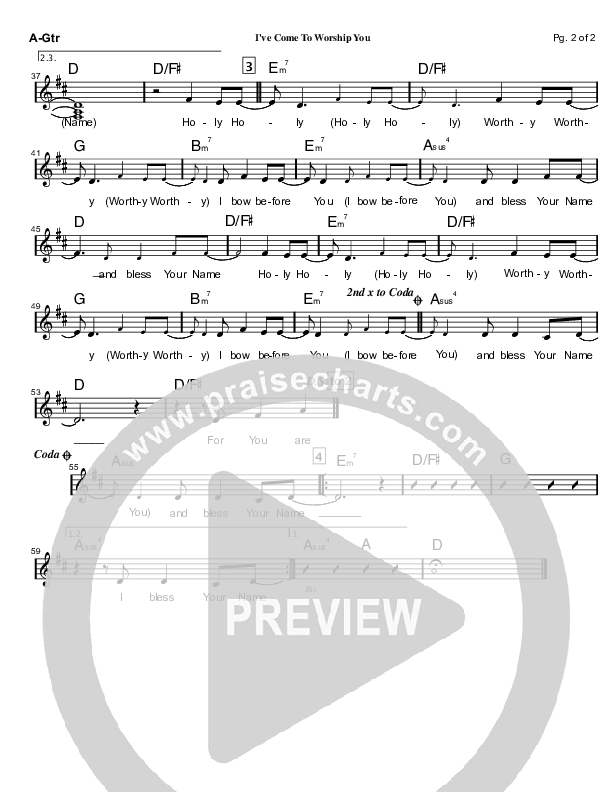 I've Come To Worship You Acoustic Guitar (Mark Cole)