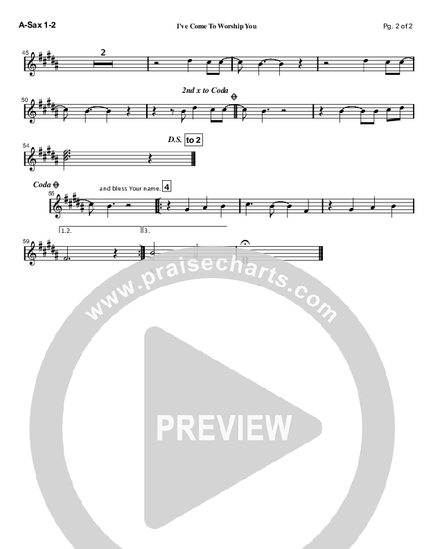 I've Come To Worship You Alto Sax 1/2 (Mark Cole)