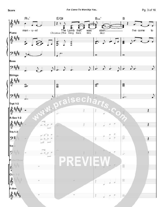 I've Come To Worship You Conductor's Score (Mark Cole)