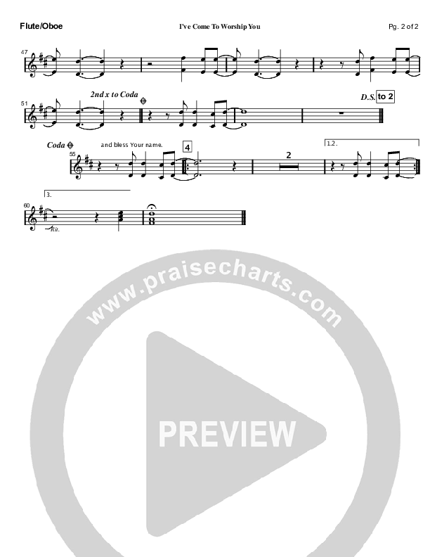 I've Come To Worship You Flute/Oboe (Mark Cole)