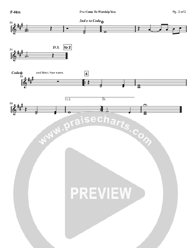 I've Come To Worship You French Horn (Mark Cole)