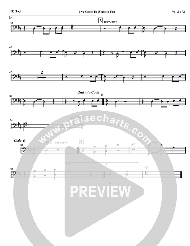 I've Come To Worship You Trombone 1/2/3 (Mark Cole)