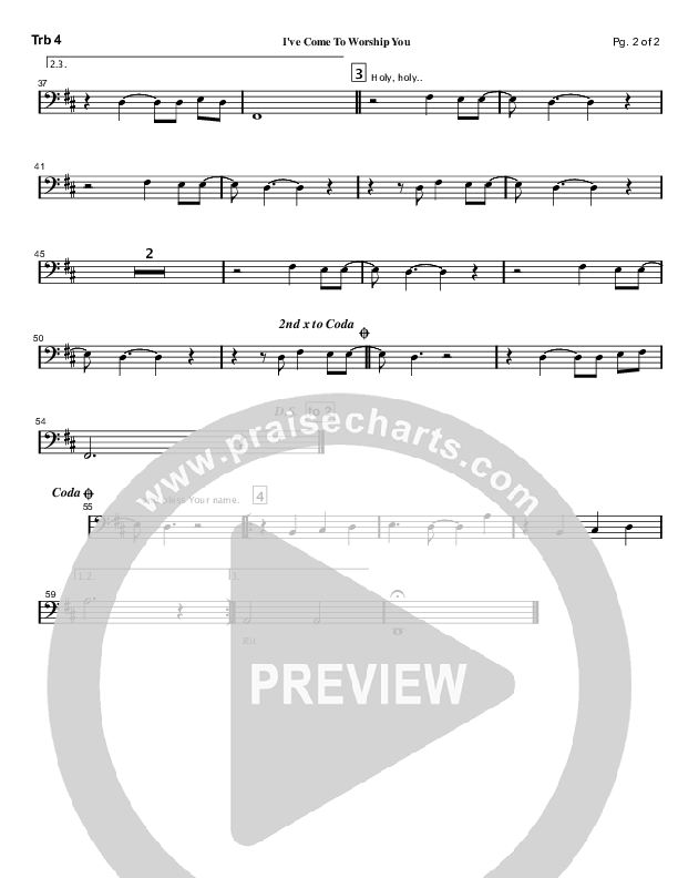 I've Come To Worship You Trombone 4 (Mark Cole)