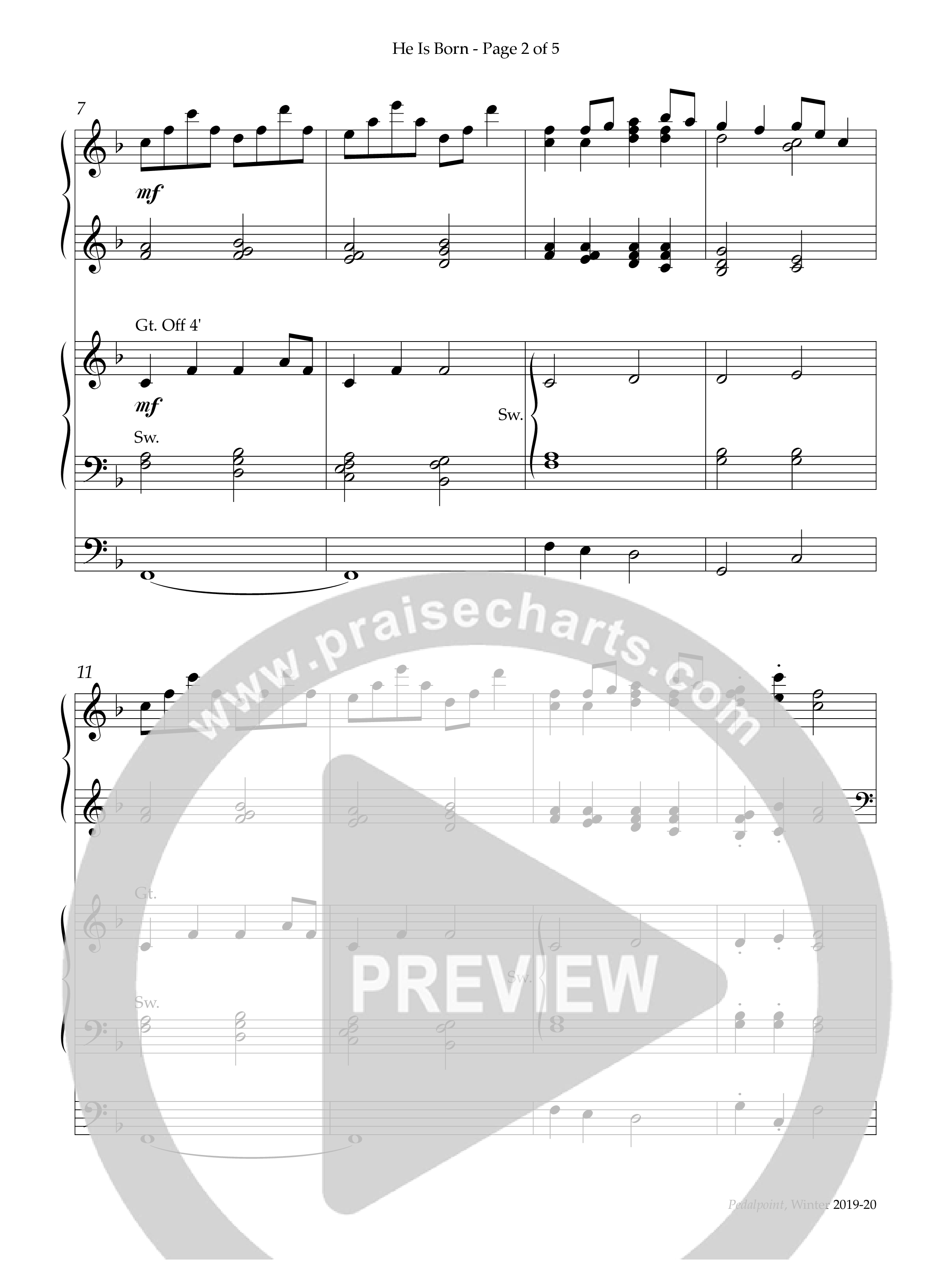 He Is Born (Instrumental) Piano-Organ (Lifeway Worship / Arr. Anna Laura Page)