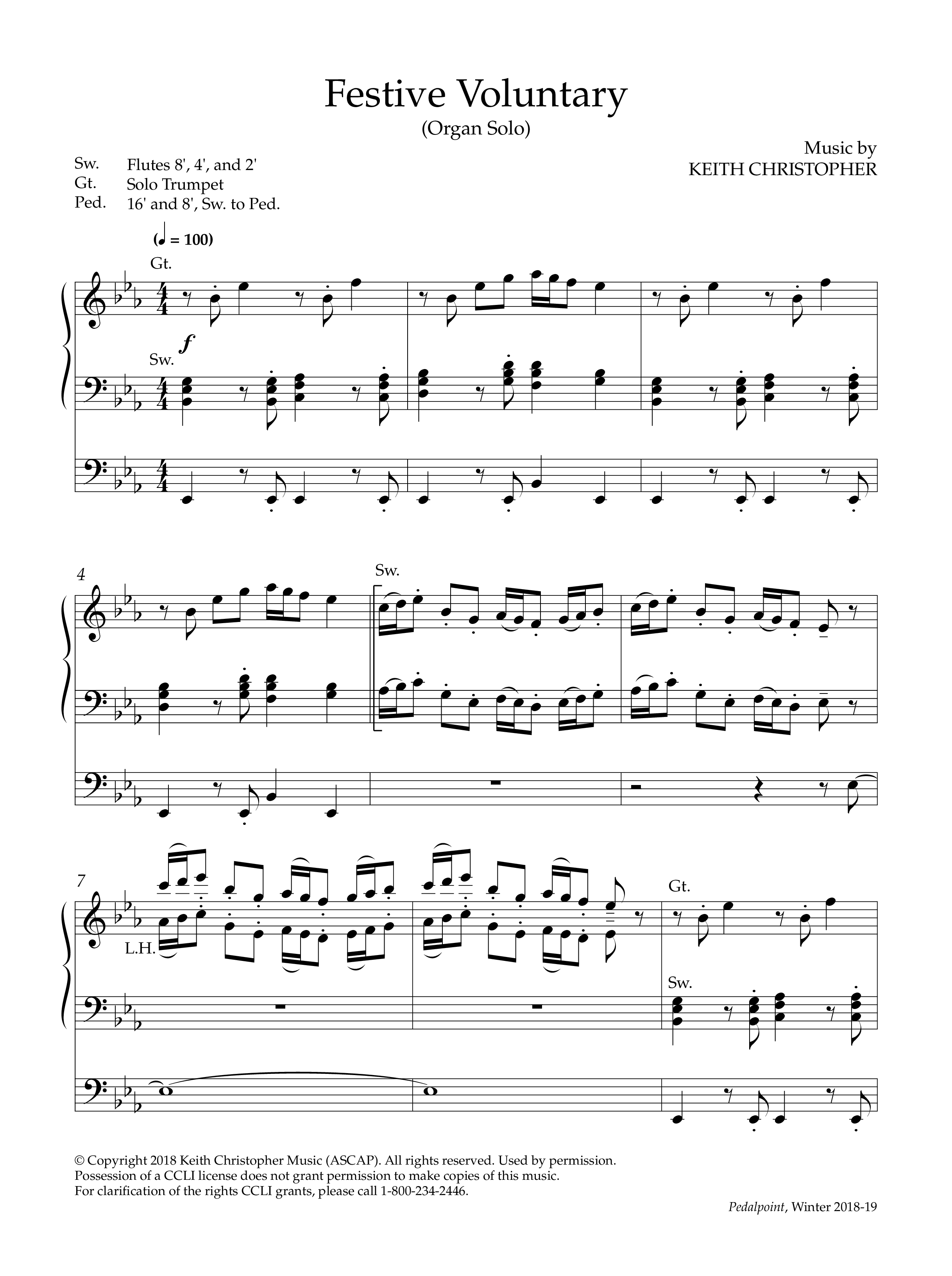 Festive Voluntary (Instrumental) Organ (Lifeway Worship / Arr. Keith Christopher)