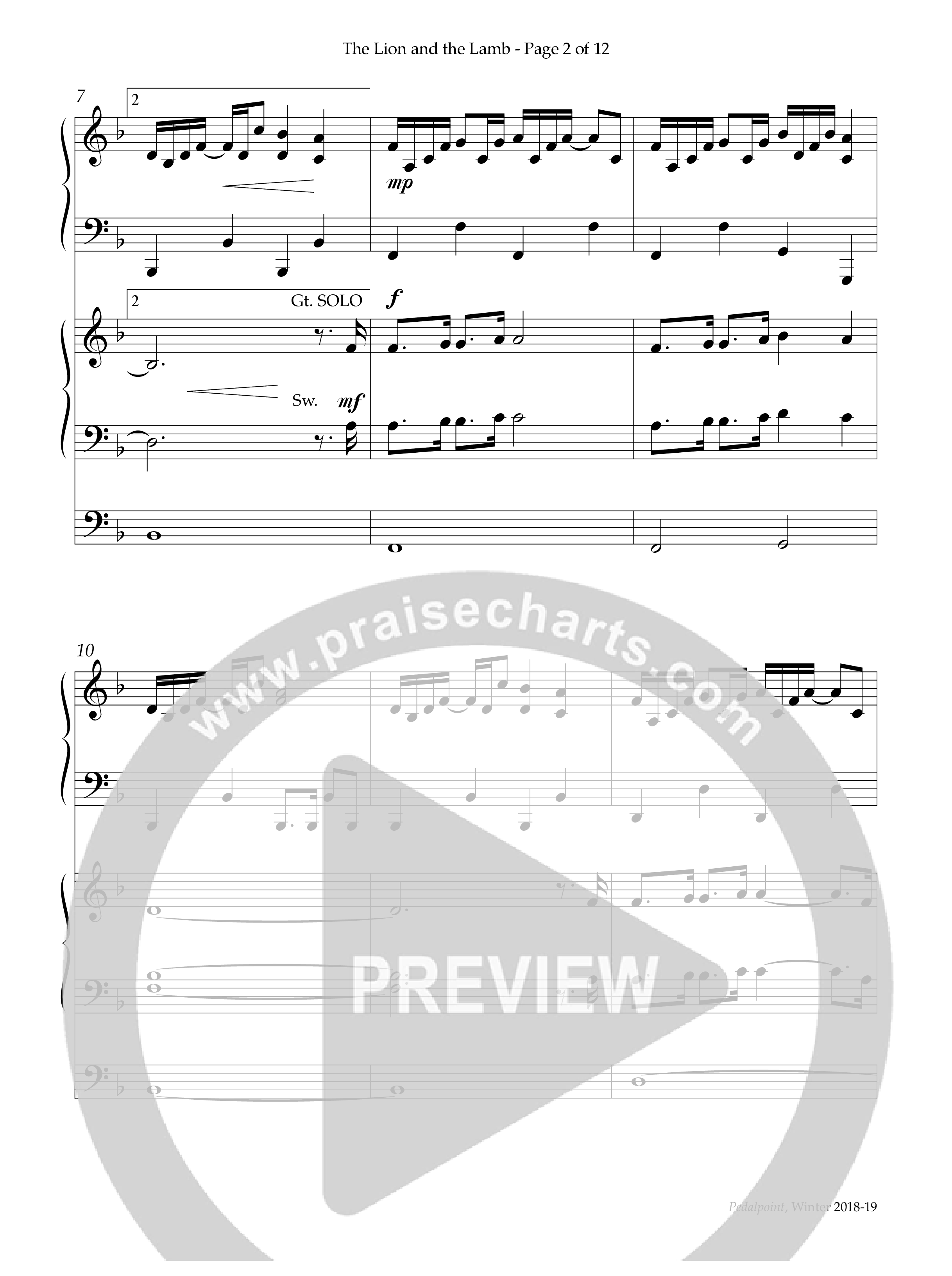 The Lion And The Lamb (Instrumental) Piano-Organ (Lifeway Worship / Arr. Sandy Wilkinson)