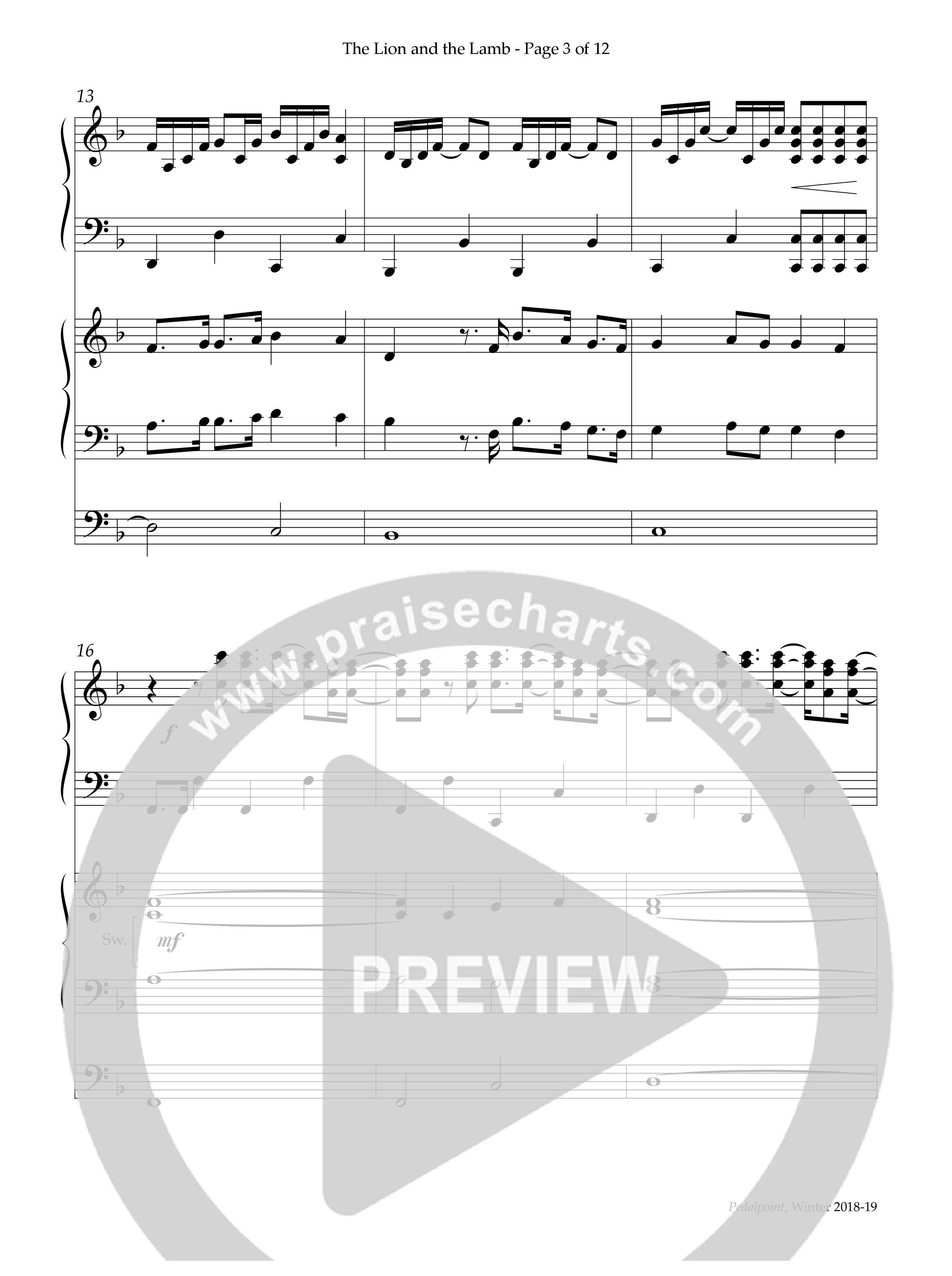 The Lion And The Lamb (Instrumental) Piano-Organ (Lifeway Worship / Arr. Sandy Wilkinson)