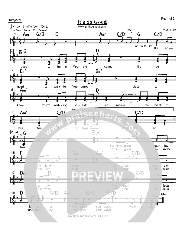 It's So Good Praise Band (Mark Cole)