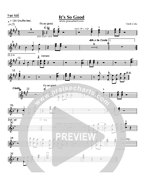 It's So Good Trumpet 1/2/3 (Mark Cole)