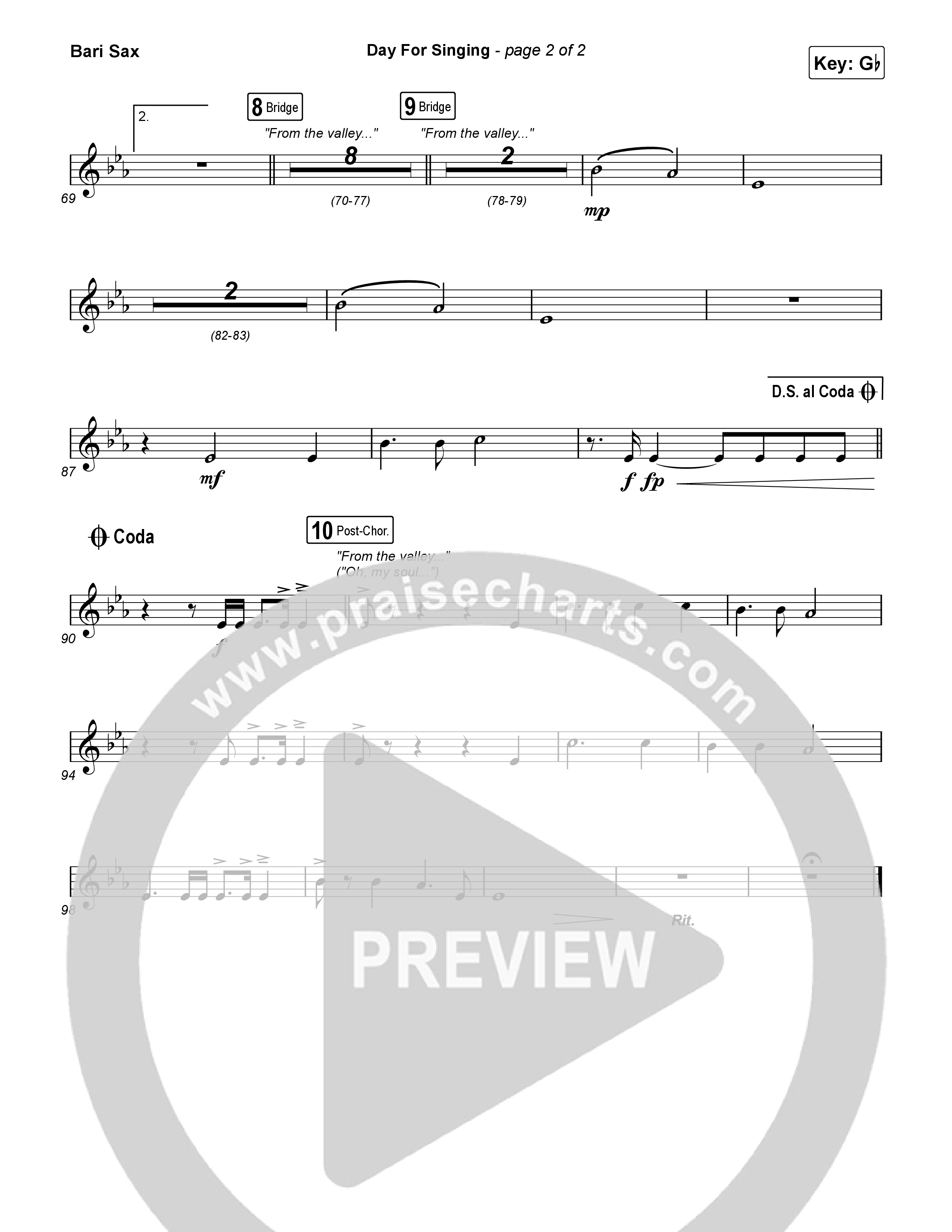 Day For Singing (Live) Bari Sax (Mission House)