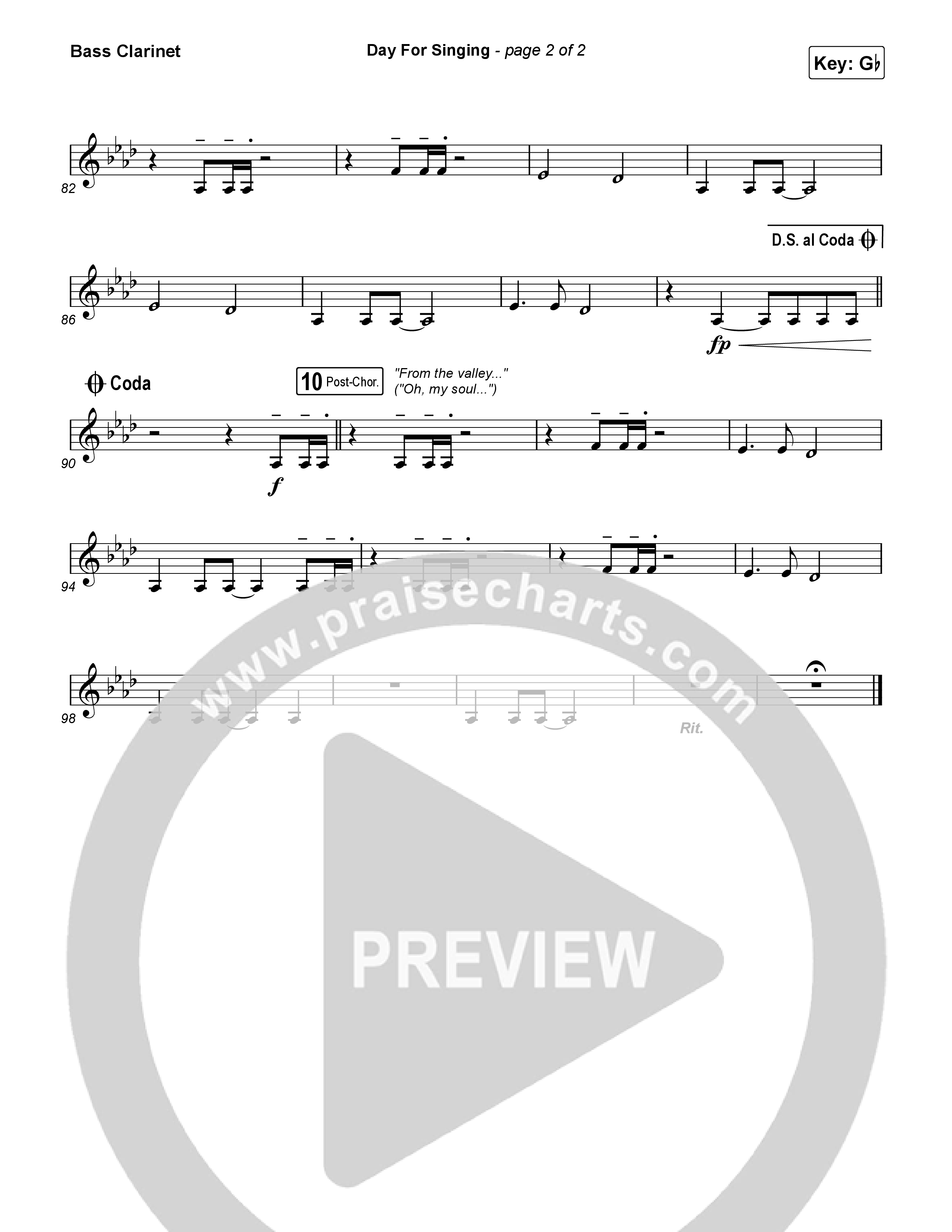 Day For Singing (Live) Bass Clarinet (Mission House)