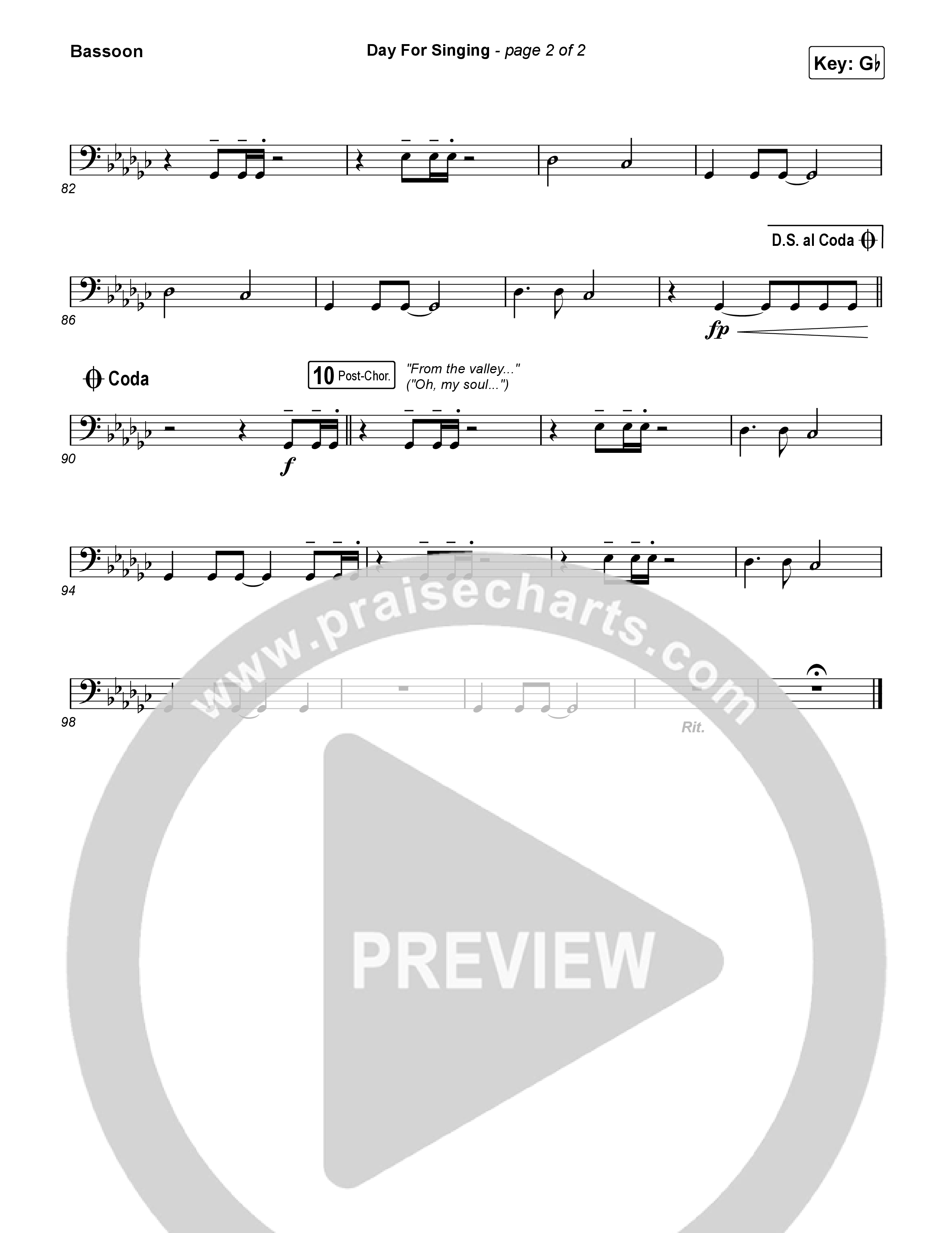 Day For Singing (Live) Bassoon (Mission House)