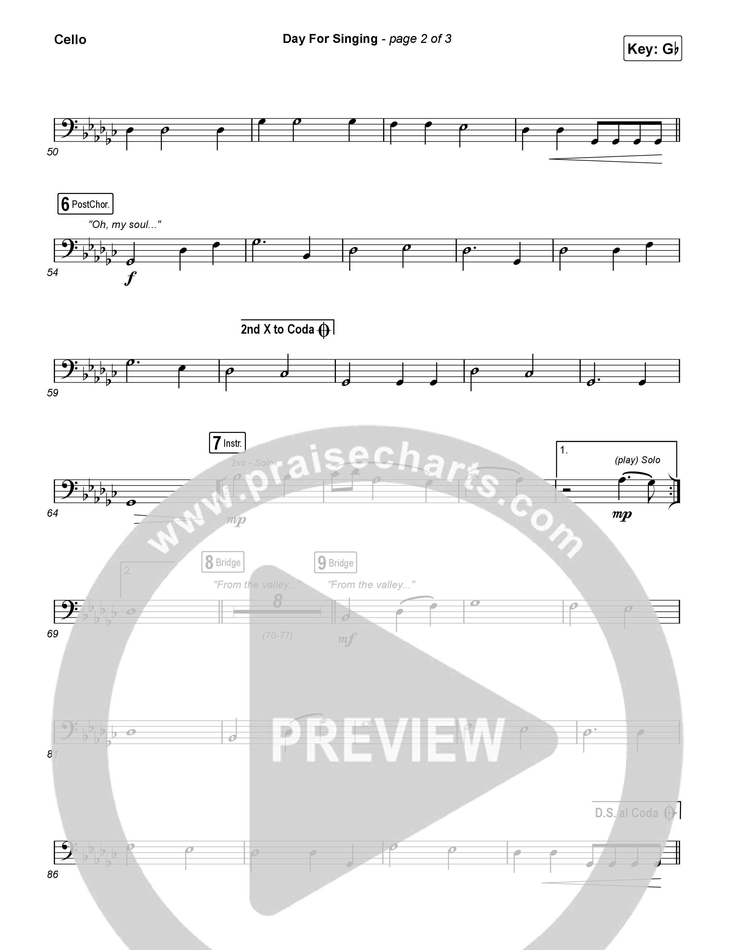 Day For Singing (Live) Cello (Mission House)