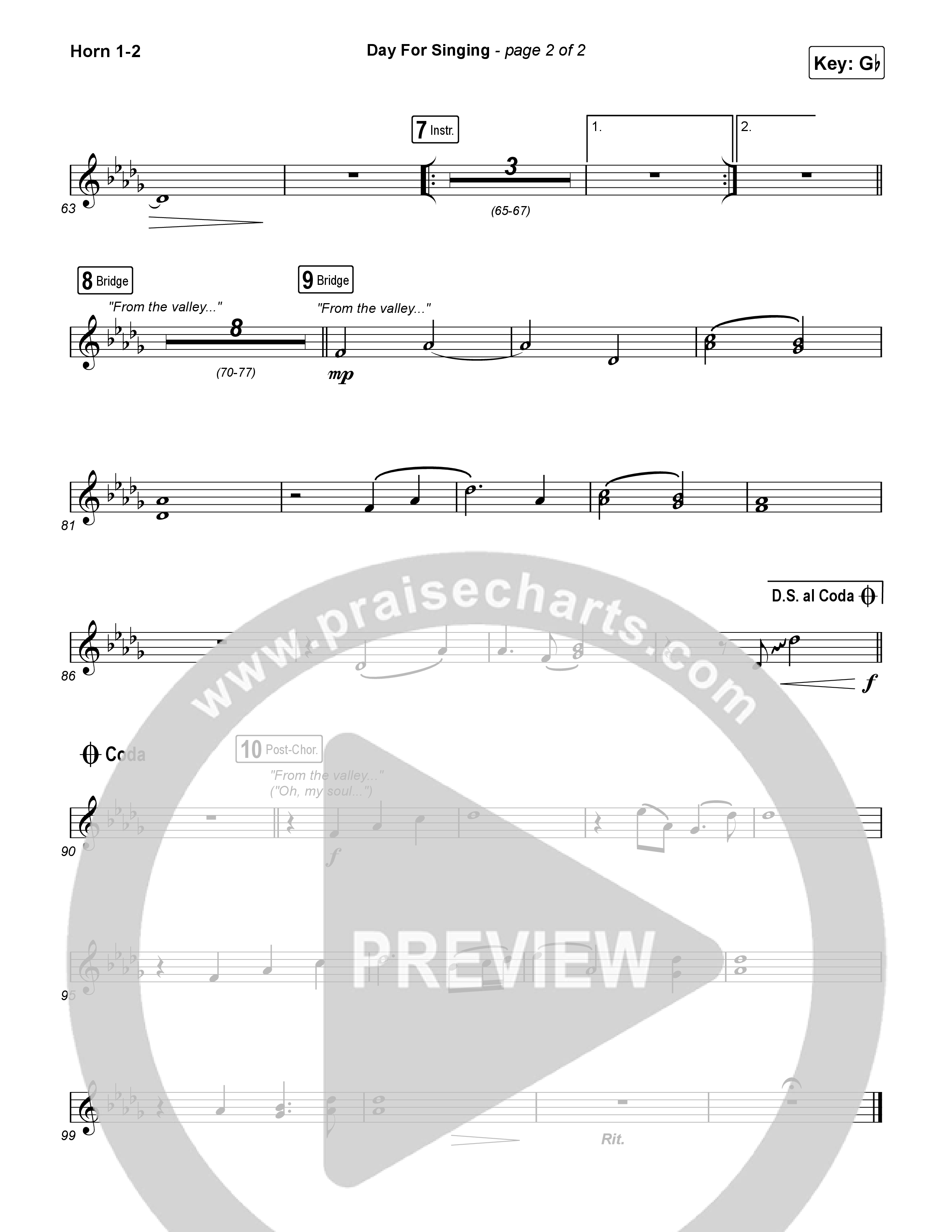 Day For Singing (Live) French Horn 1,2 (Mission House)