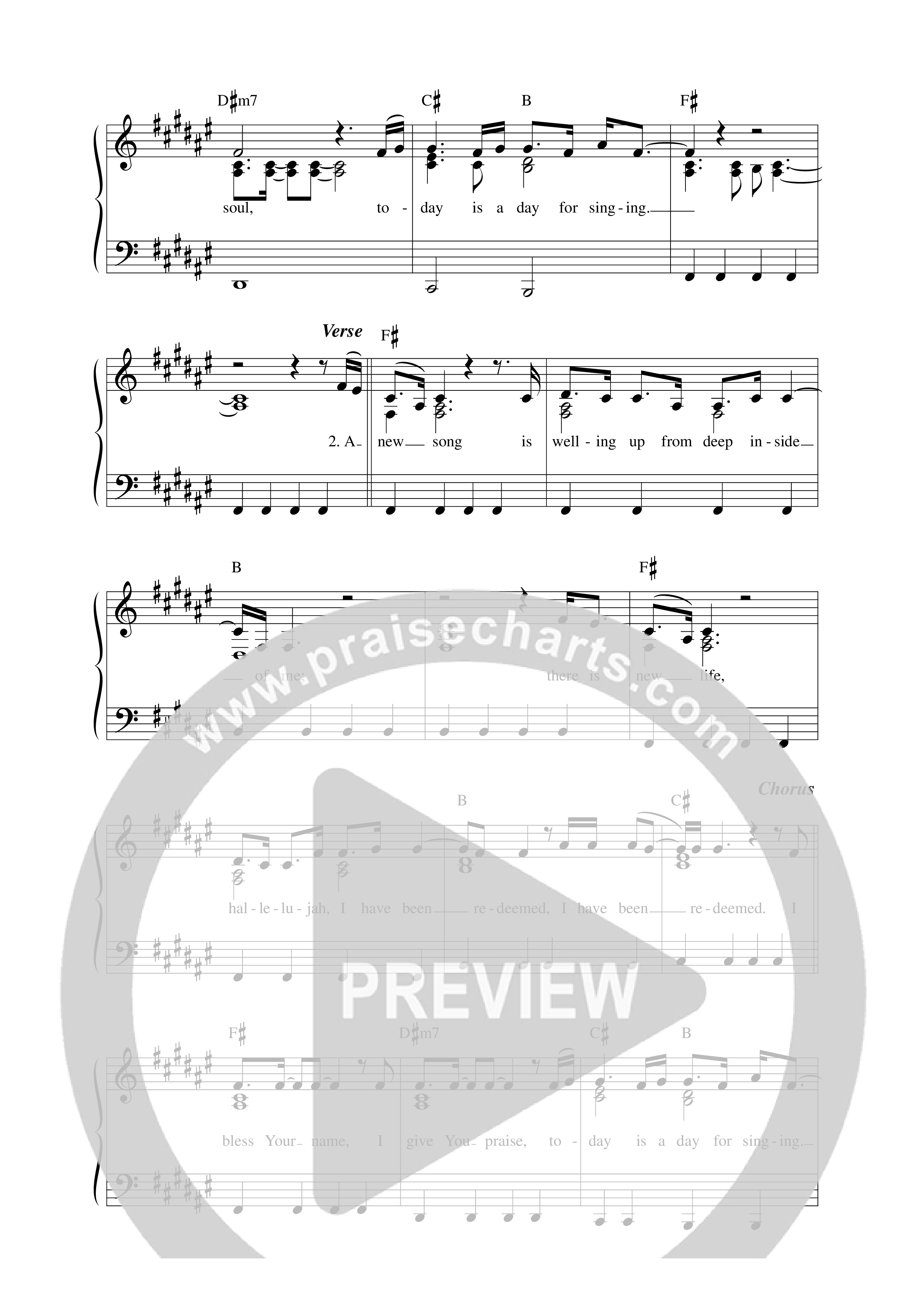 Day For Singing (Live) Lead Sheet (Mel) (Mission House)