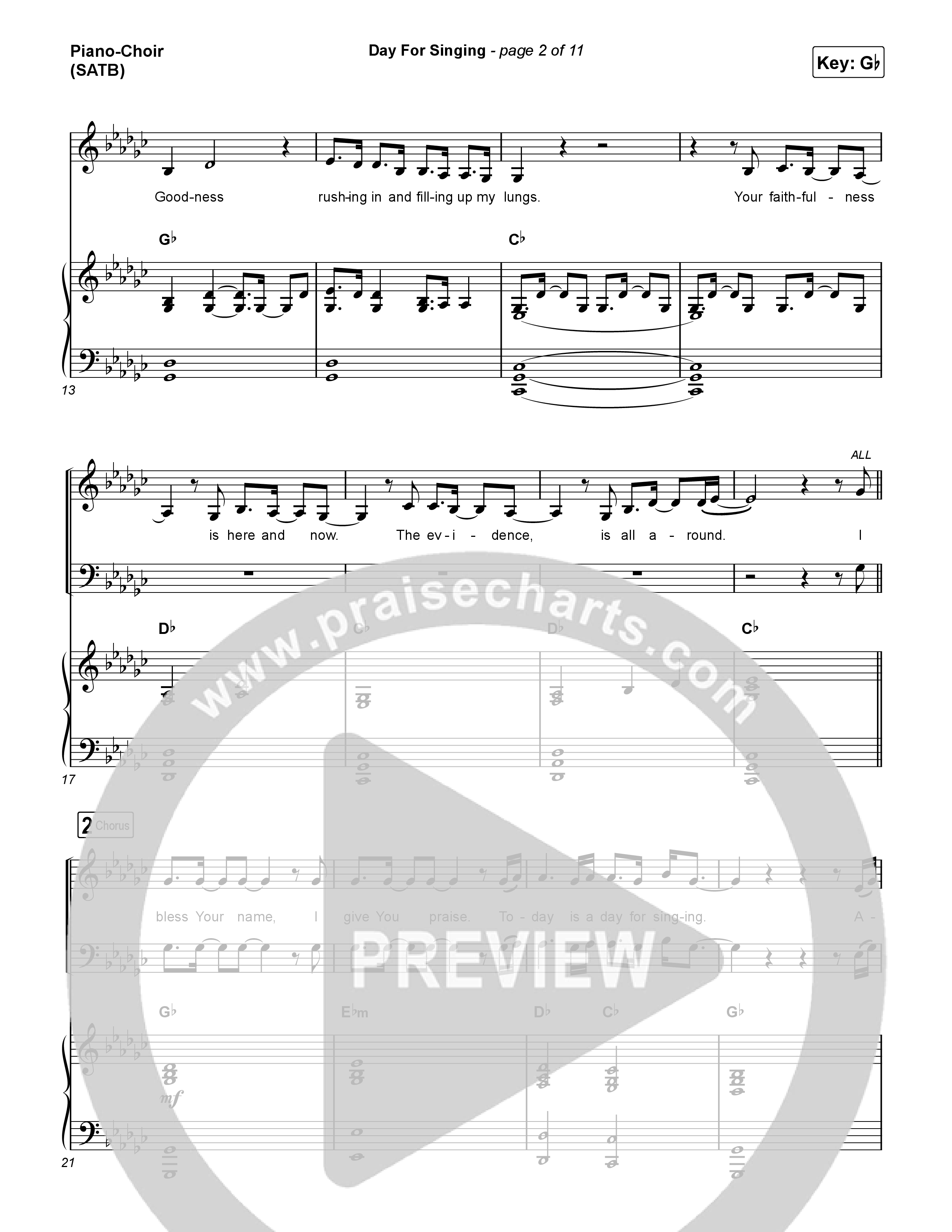 Day For Singing (Live) Piano/Vocal Pack (Mission House)