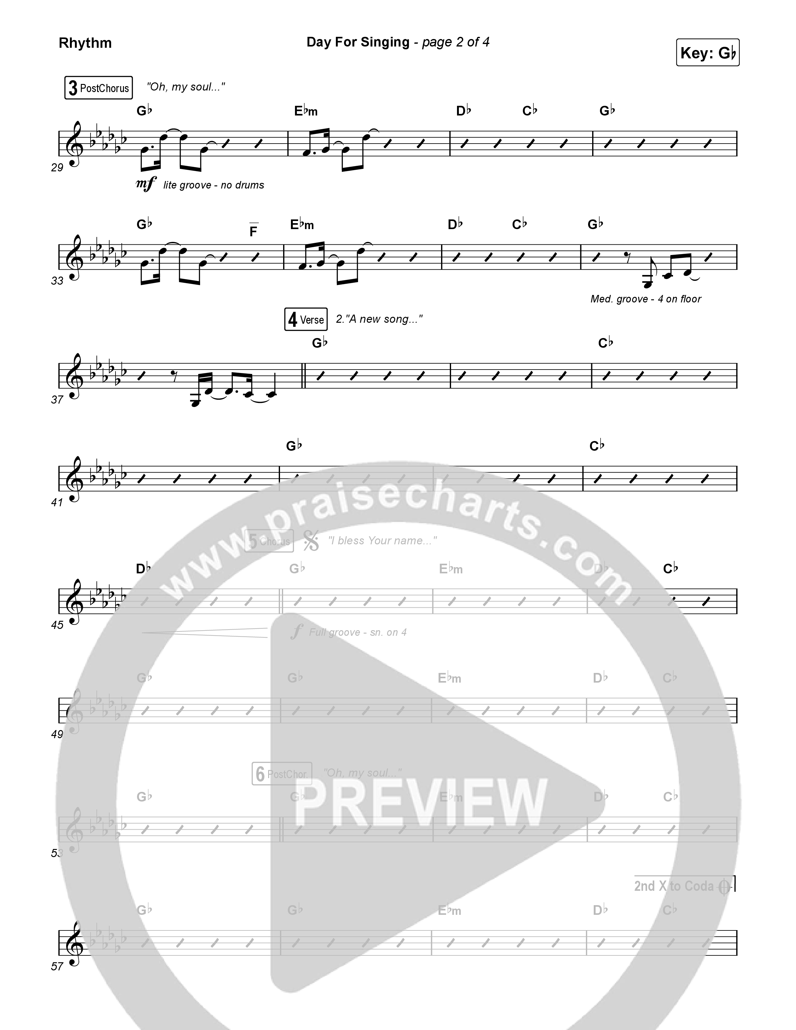 Day For Singing (Live) Rhythm Chart (Mission House)