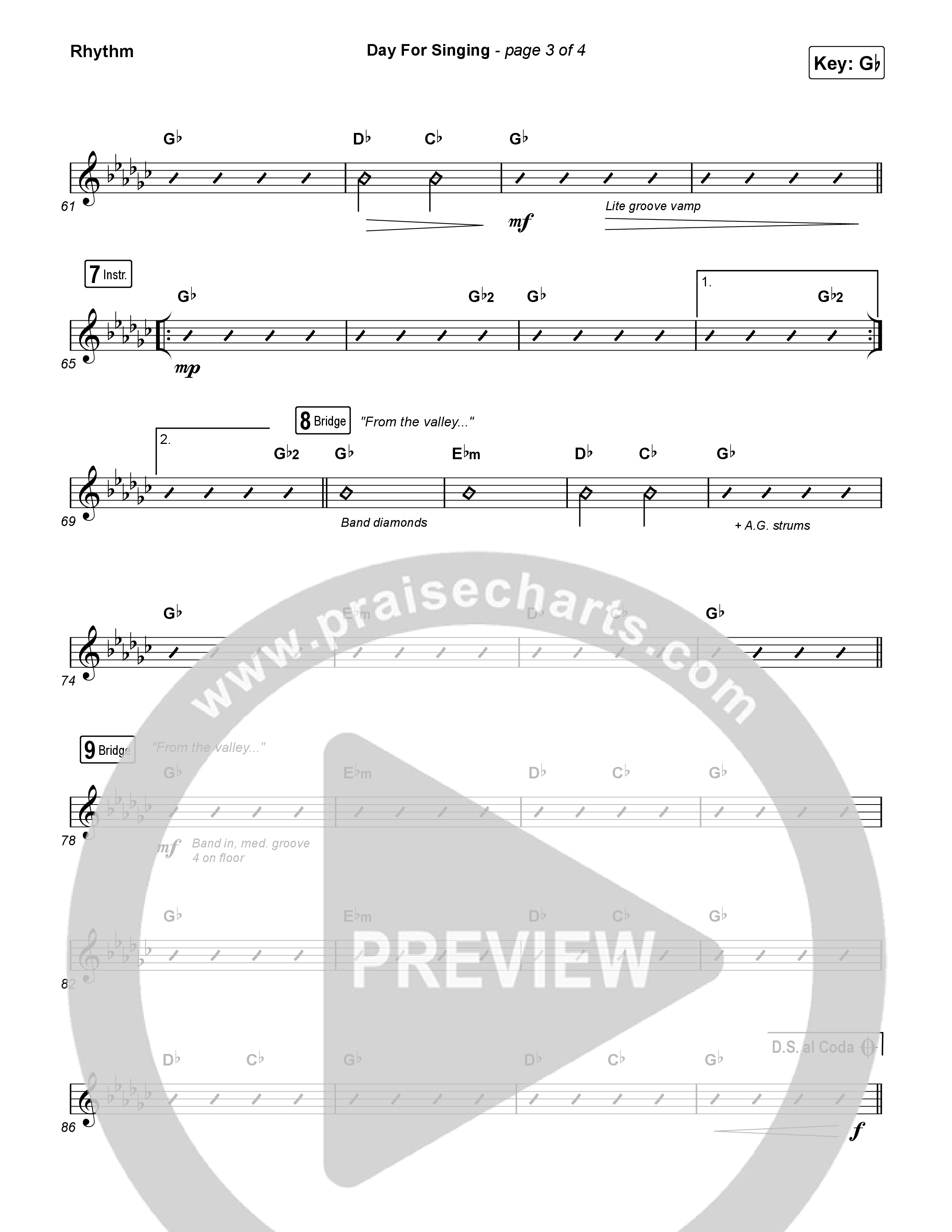 Day For Singing (Live) Rhythm Chart (Mission House)