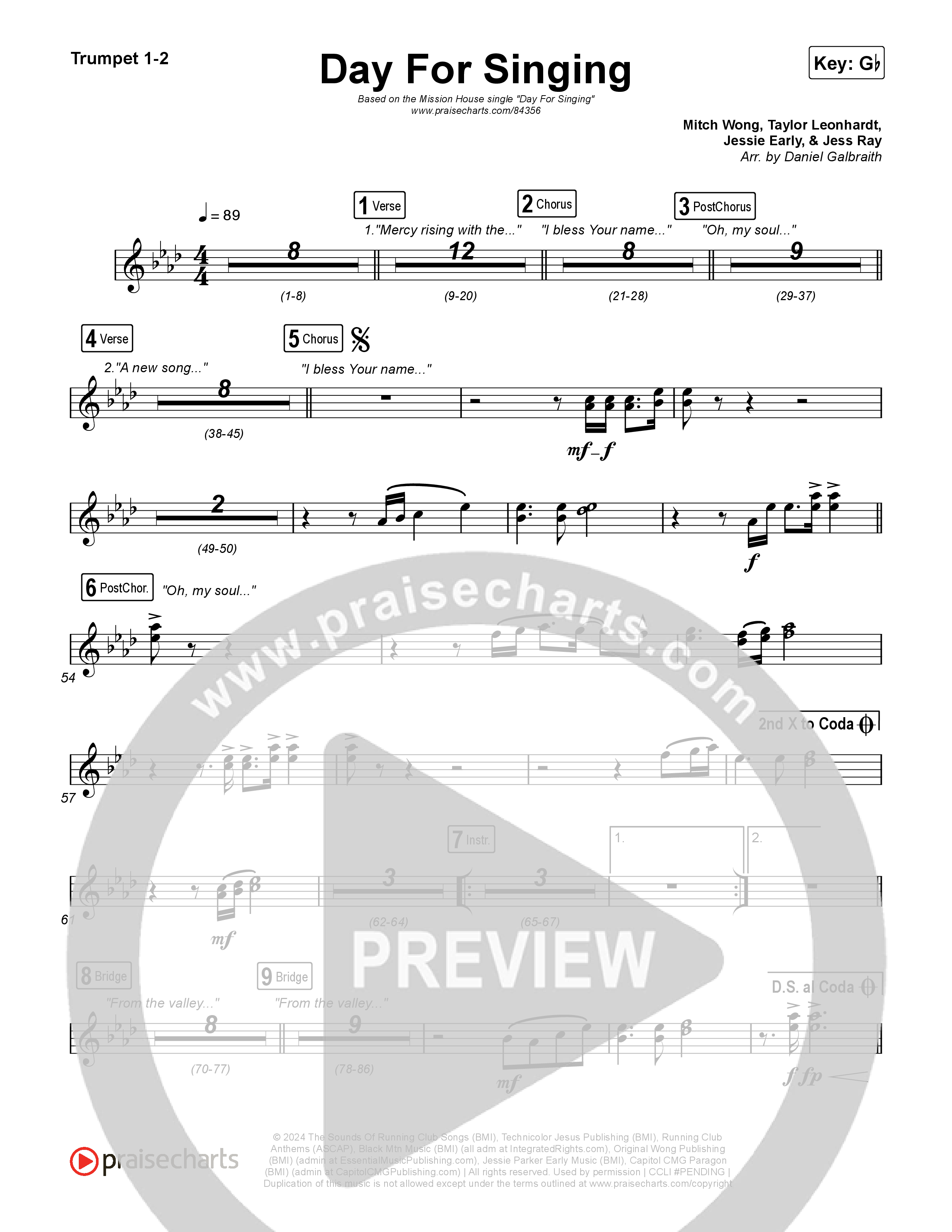 Day For Singing (Live) Trumpet 1,2 (Mission House)