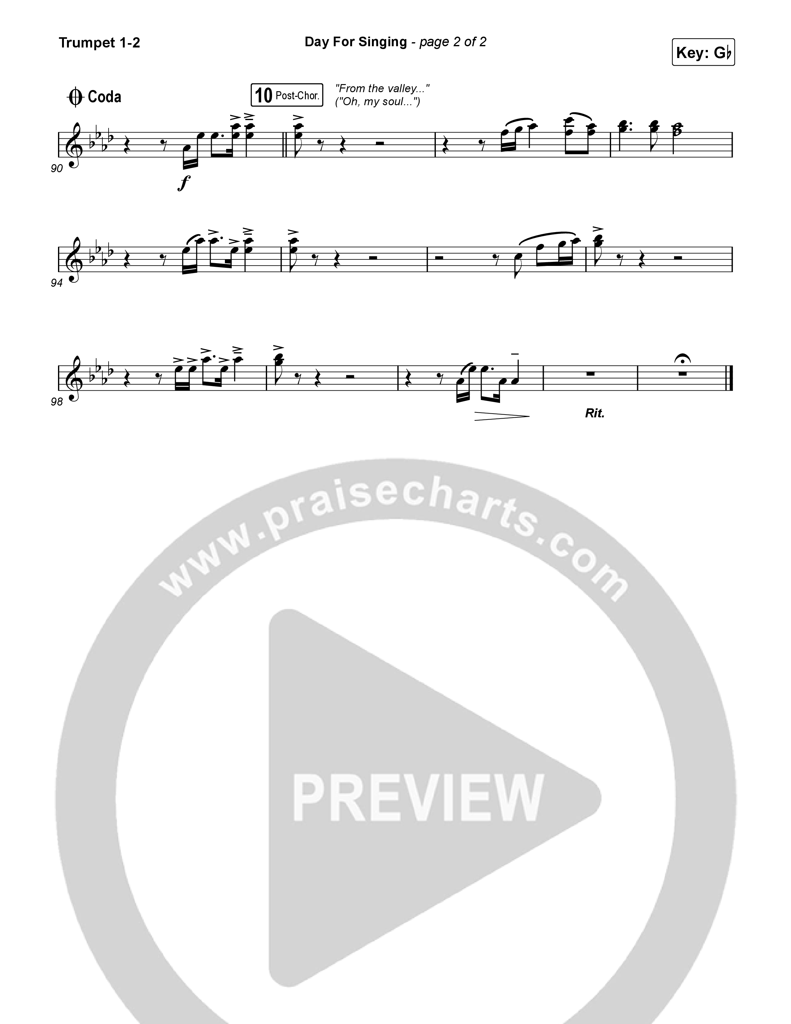 Day For Singing (Live) Trumpet 1,2 (Mission House)