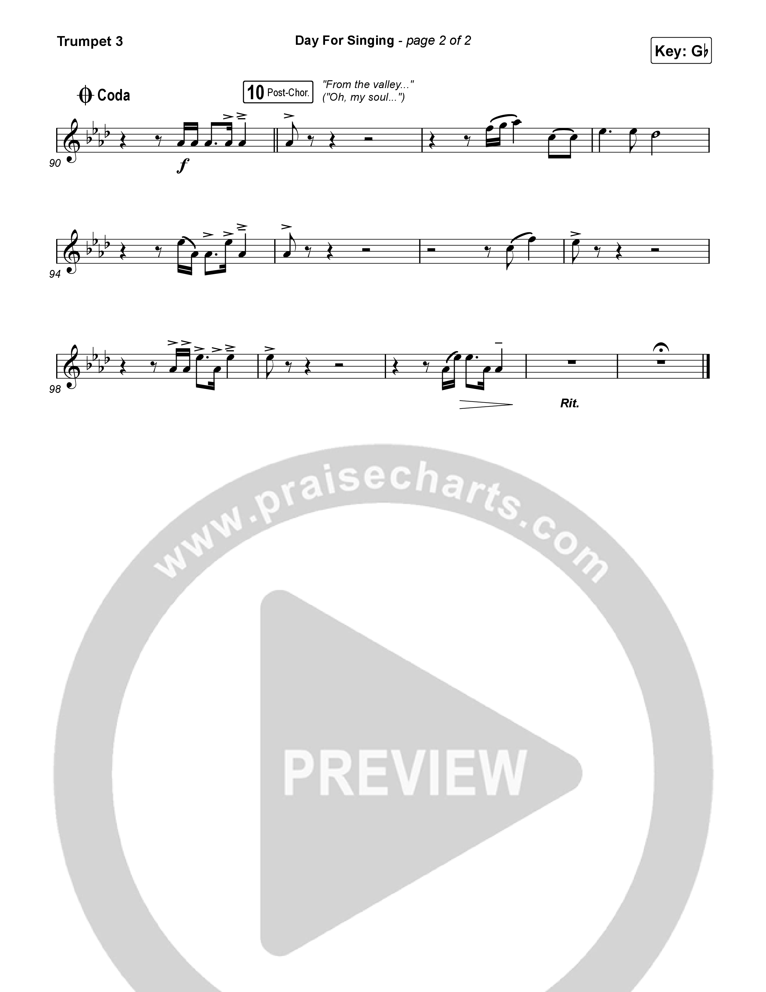 Day For Singing (Live) Trumpet 3 (Mission House)