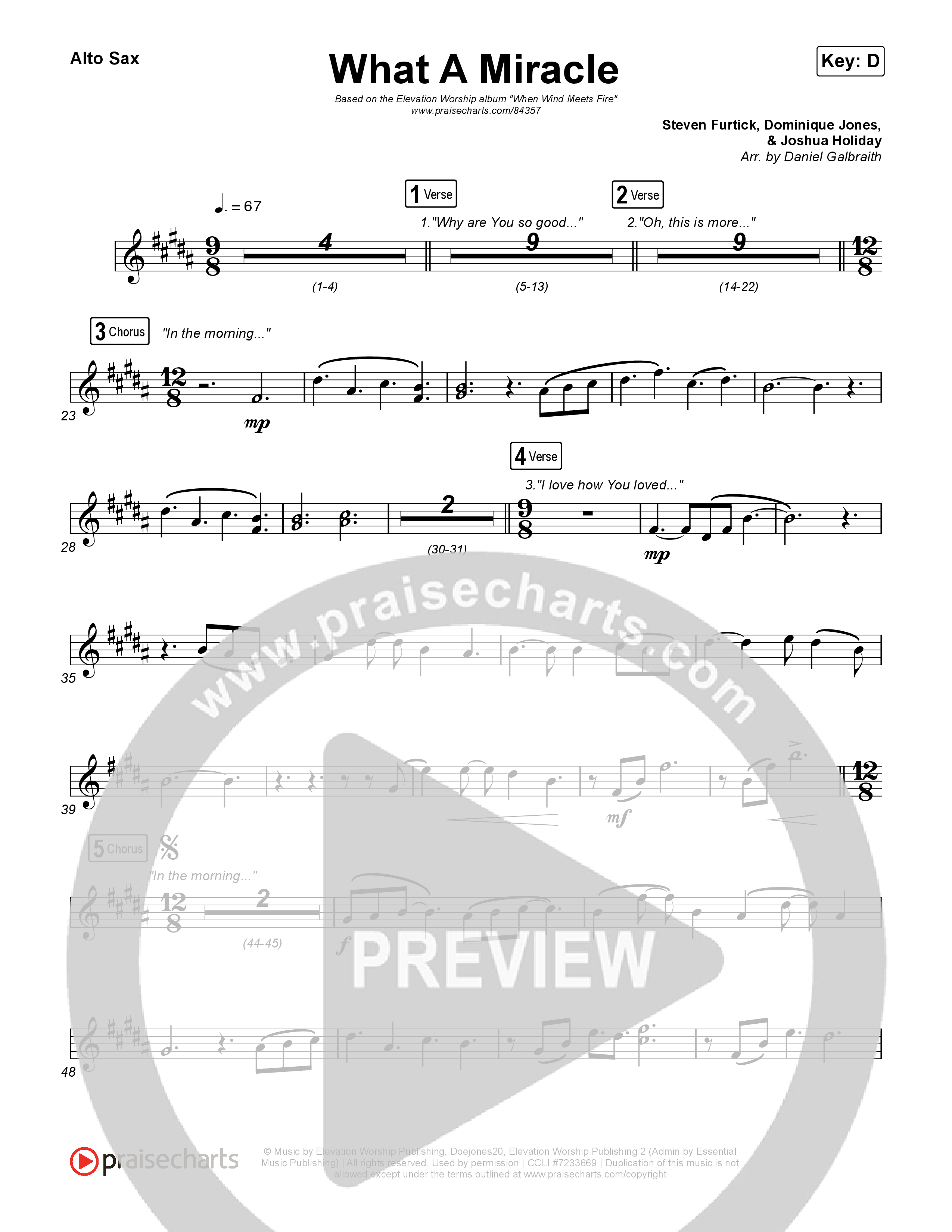 What A Miracle Alto Sax (Elevation Worship / Chris Brown / Leeland Mooring)