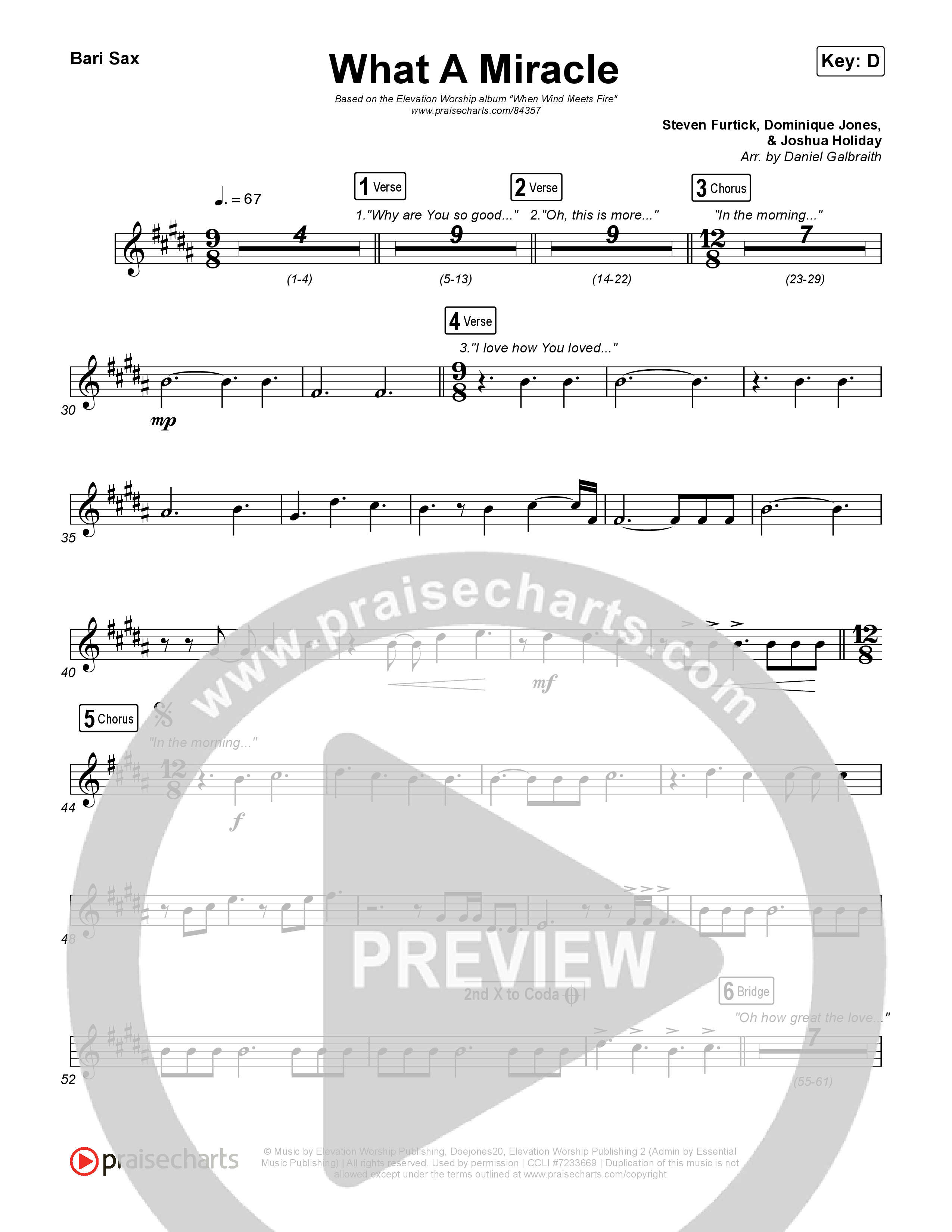 What A Miracle Bari Sax (Elevation Worship / Chris Brown / Leeland Mooring)