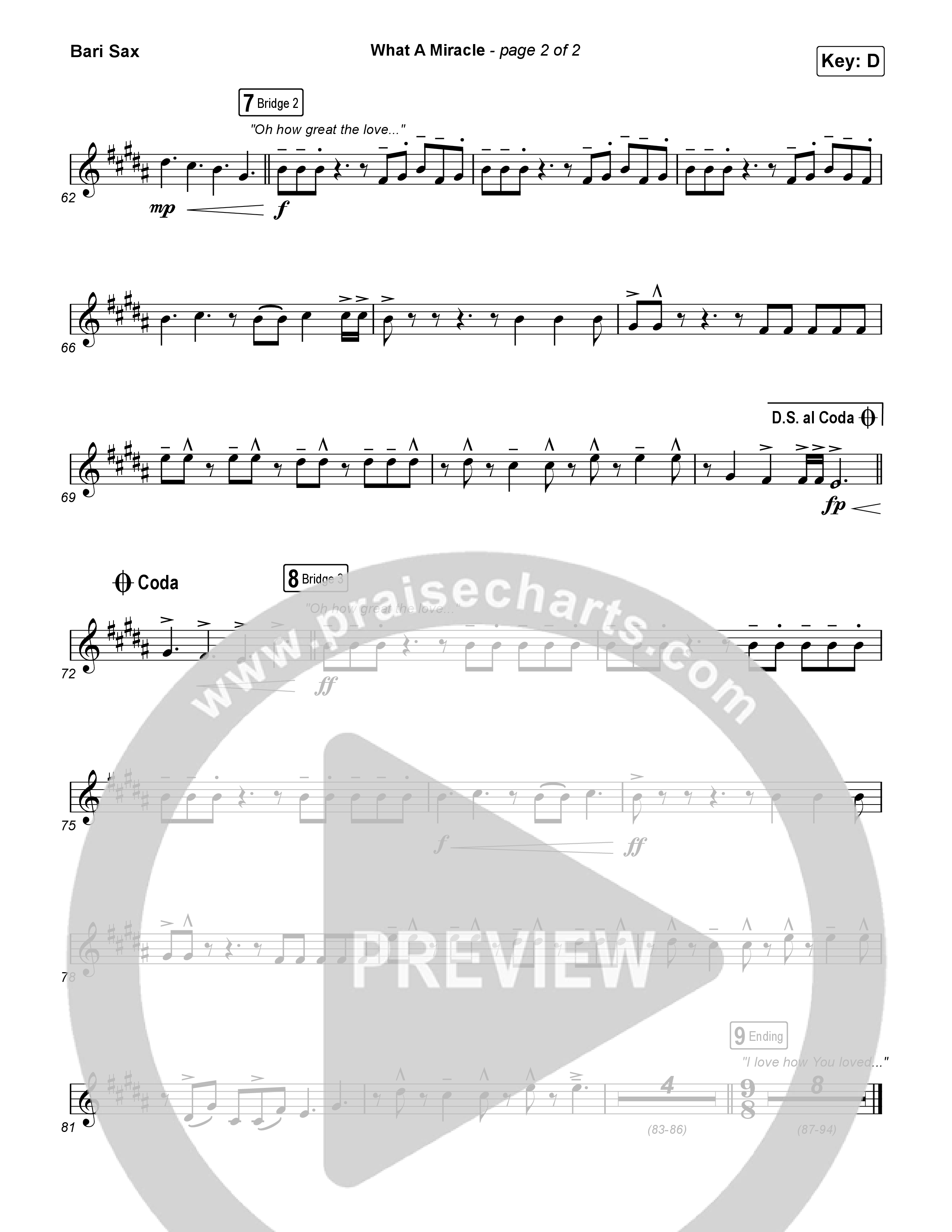 What A Miracle Bari Sax (Elevation Worship / Chris Brown / Leeland Mooring)