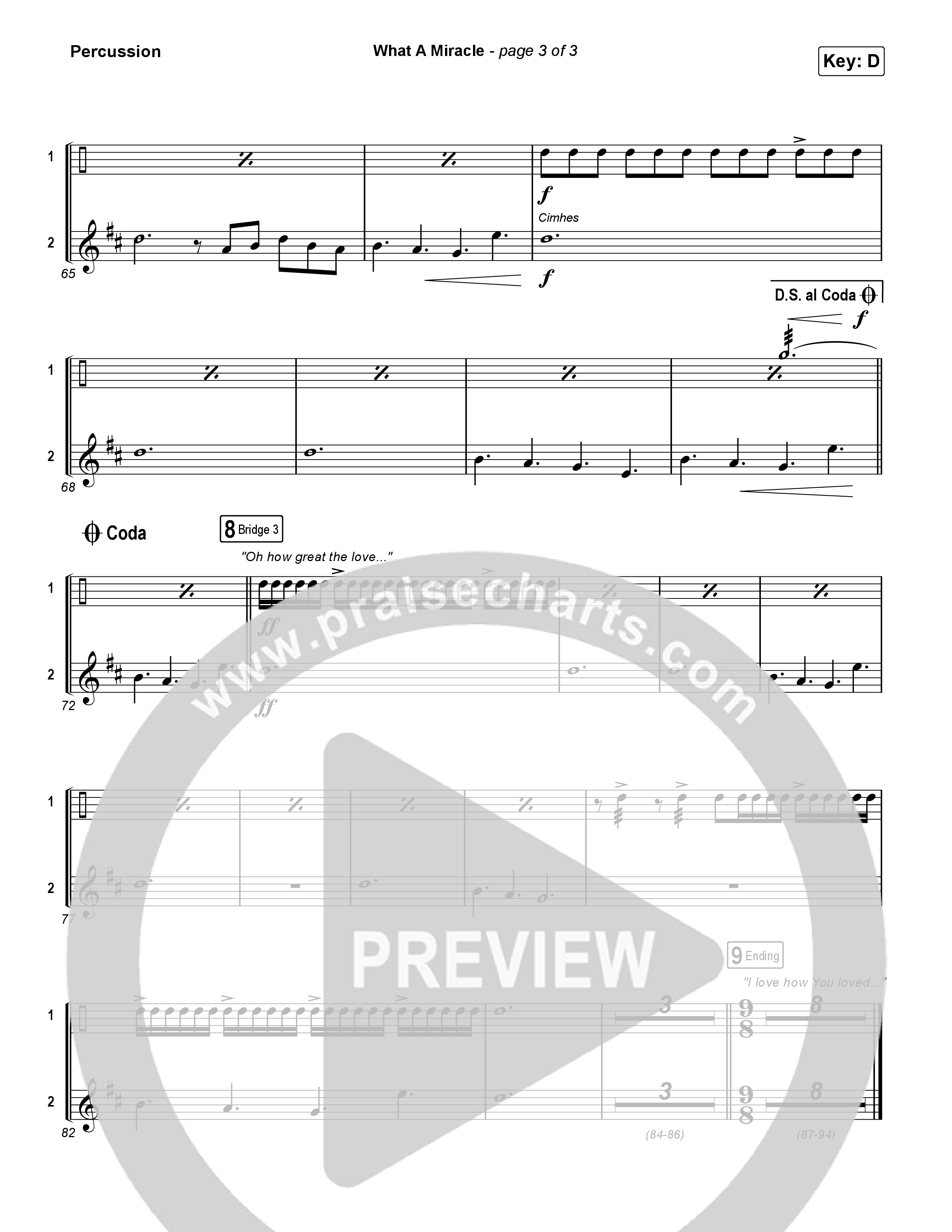 What A Miracle Percussion (Elevation Worship / Chris Brown / Leeland Mooring)