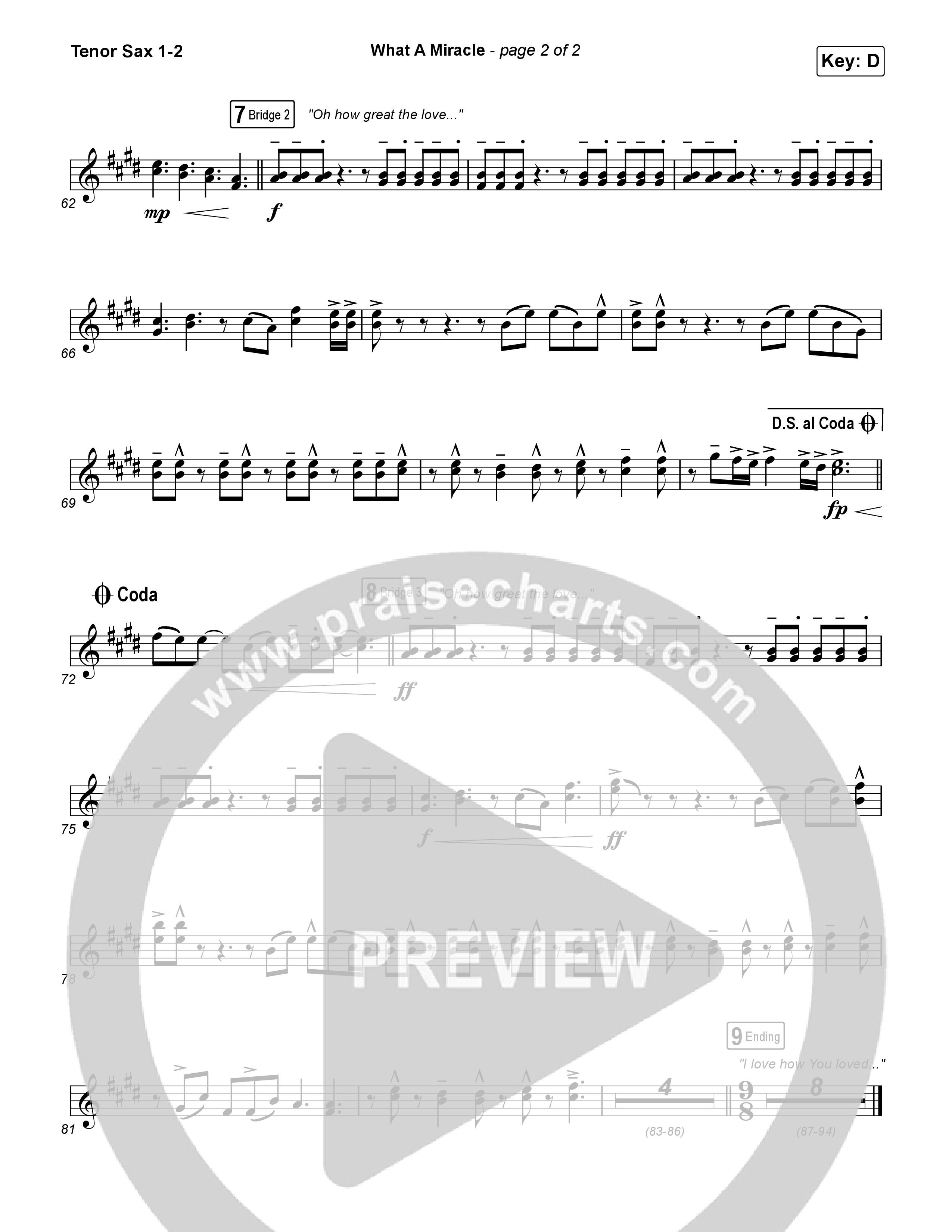 What A Miracle Tenor Sax 1,2 (Elevation Worship / Chris Brown / Leeland Mooring)