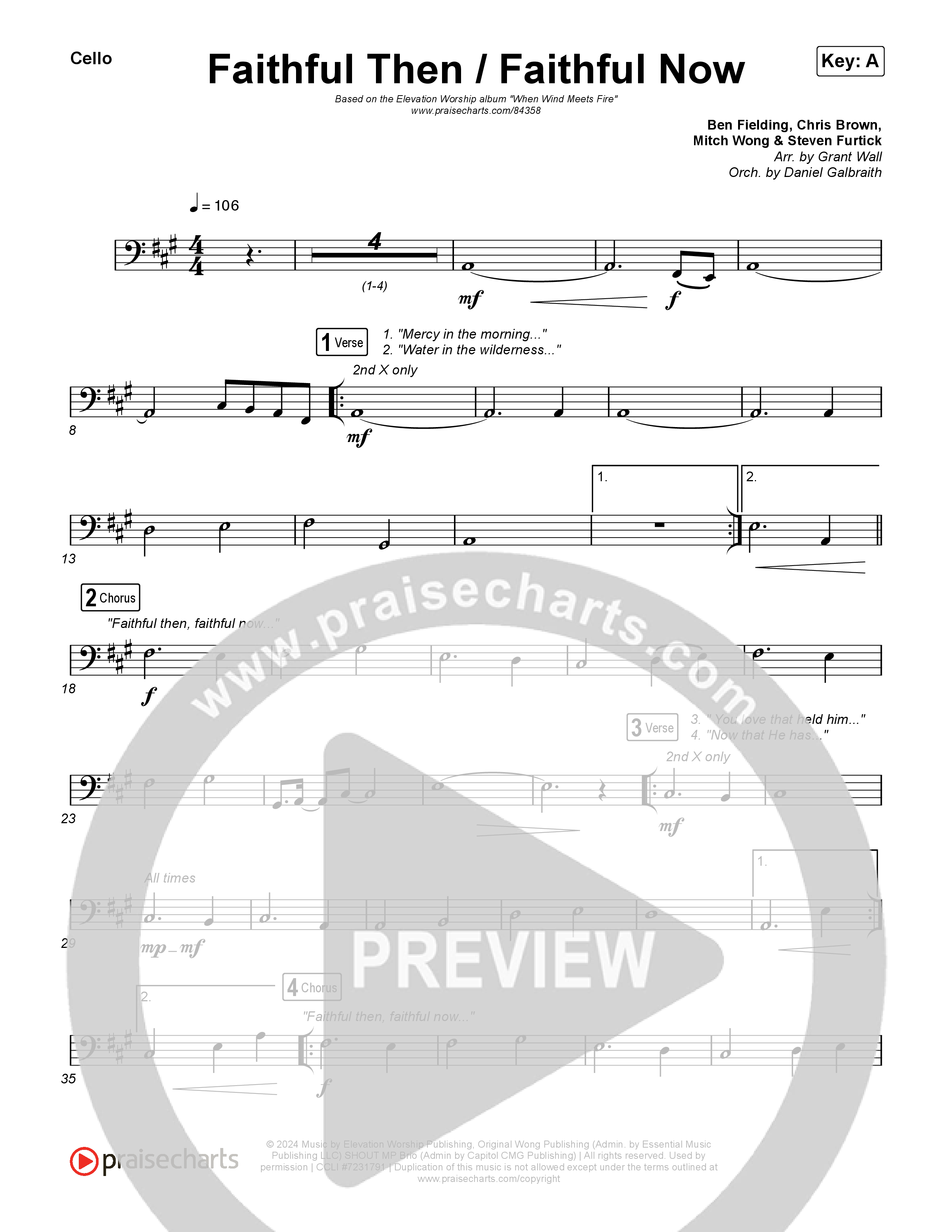 Faithful Then / Faithful Now Cello (Elevation Worship / Chris Brown)