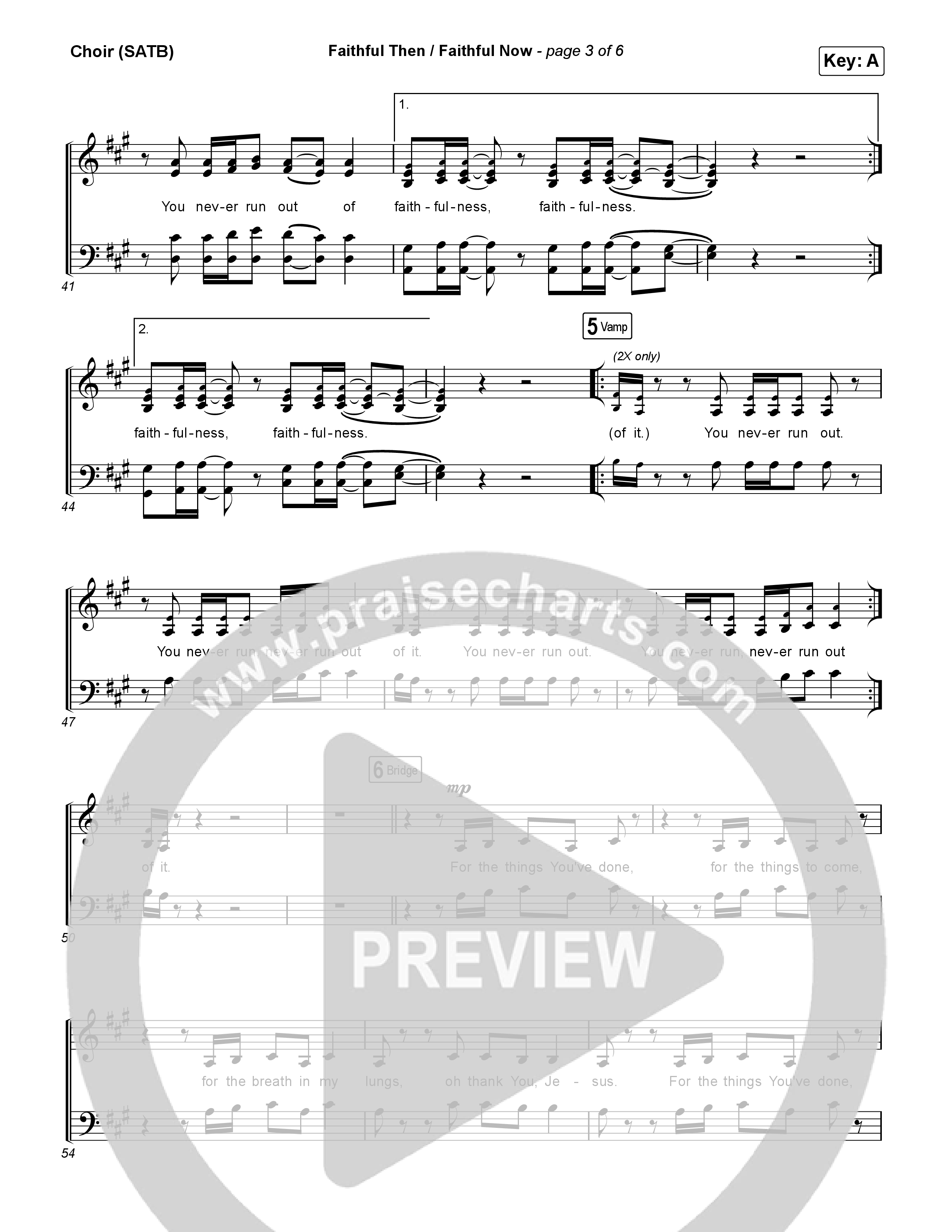 Faithful Then / Faithful Now Choir Sheet (SATB) (Elevation Worship / Chris Brown)