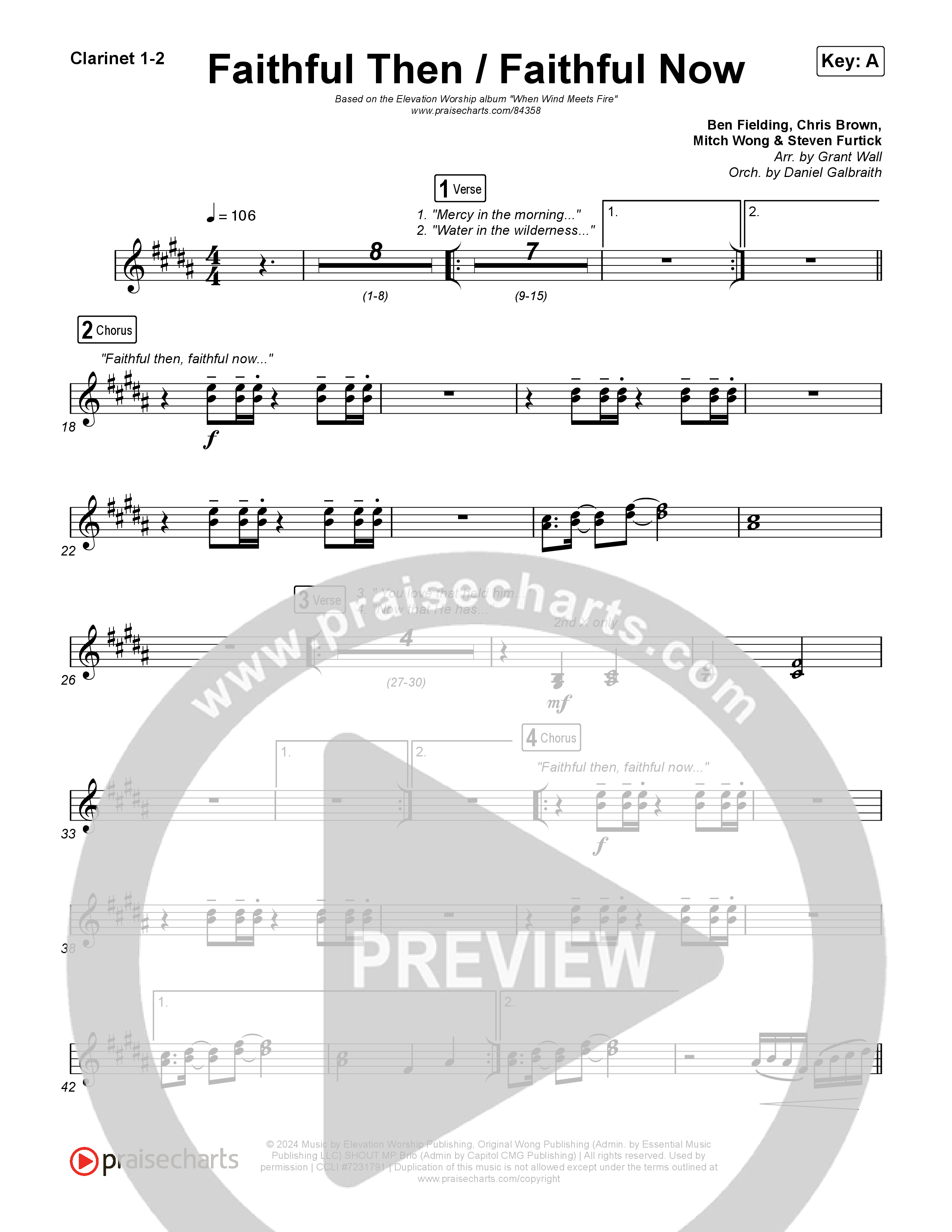 Faithful Then / Faithful Now Clarinet 1,2 (Elevation Worship / Chris Brown)