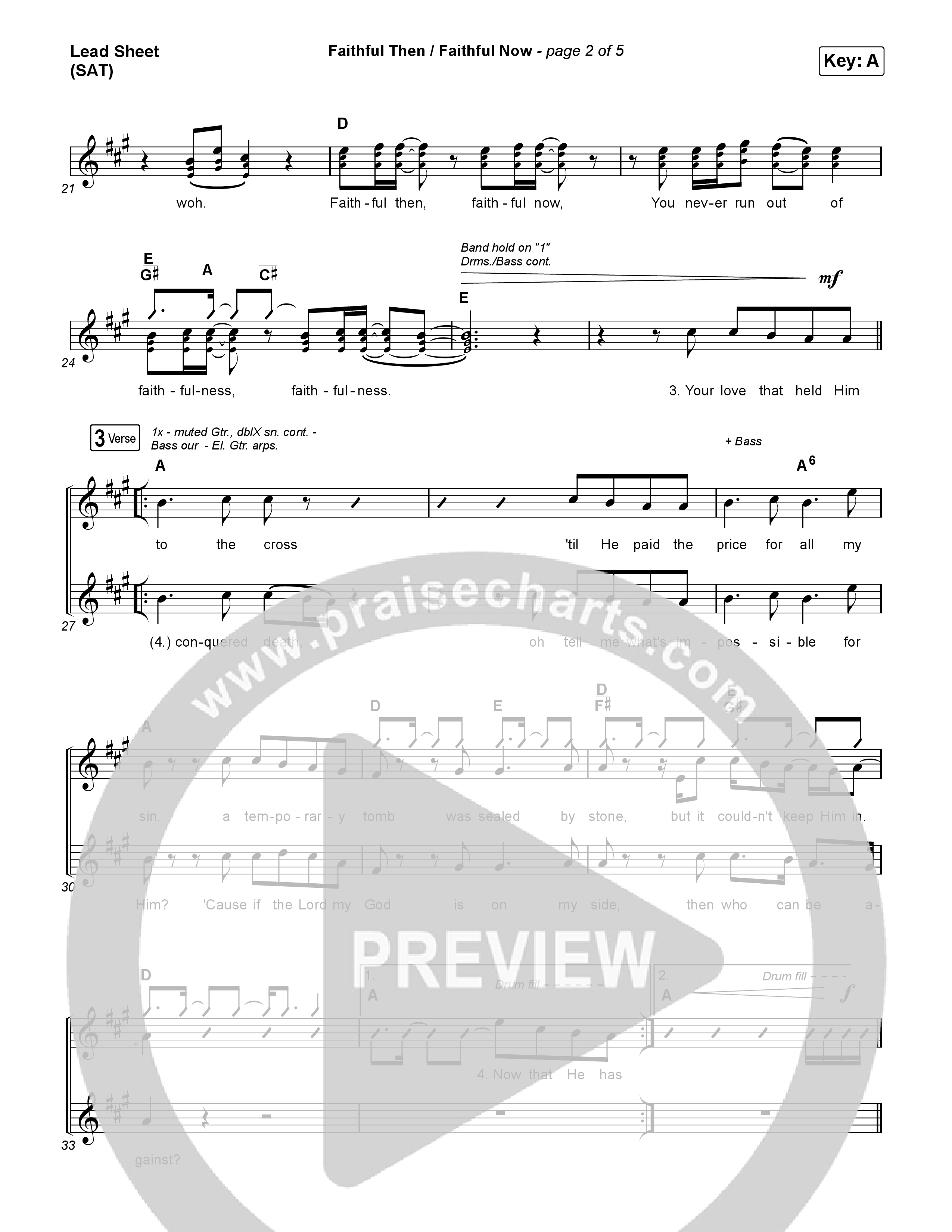 Faithful Then / Faithful Now Lead Sheet (SAT) (Elevation Worship / Chris Brown)